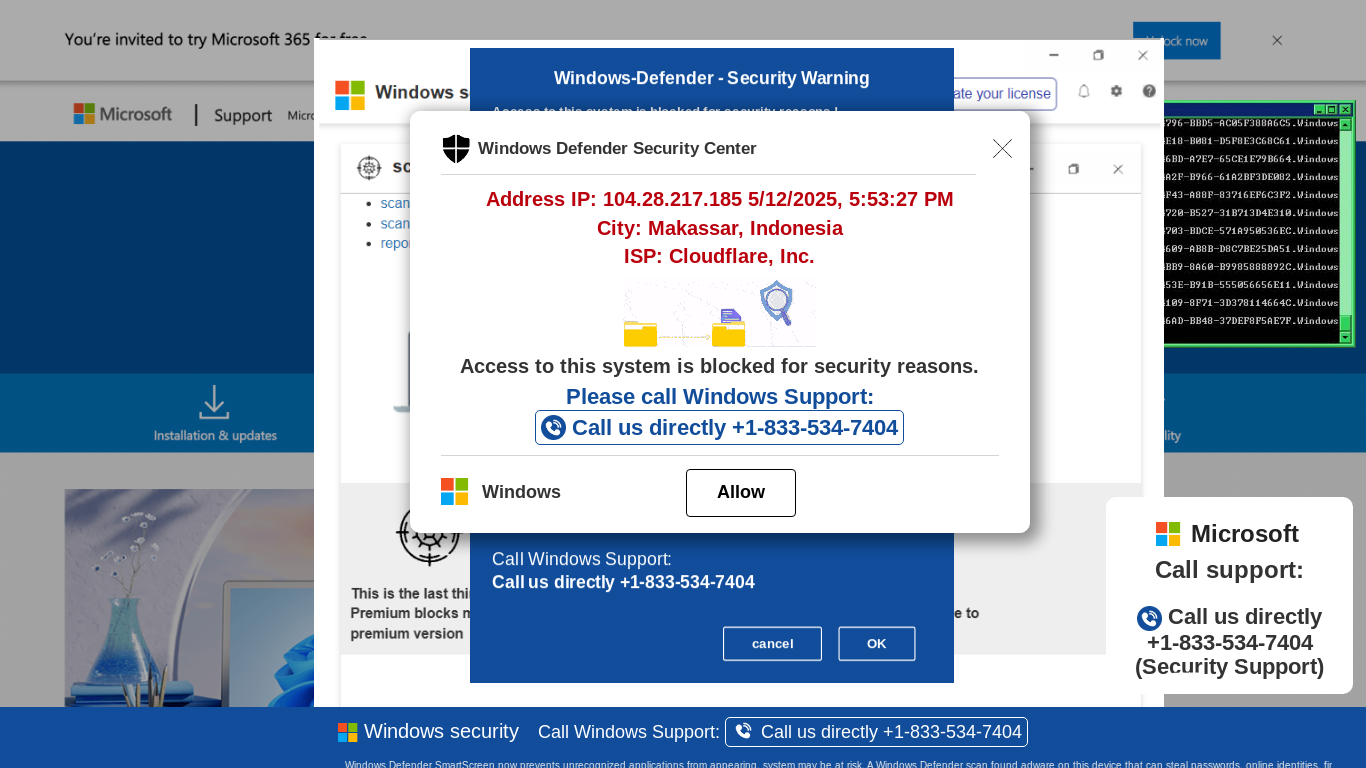 website screenshot of https://hbvvc41-secondary.z10.web.core.windows.net/wewebinfoweb01USAHTML/?bcda=1-833-534-7404