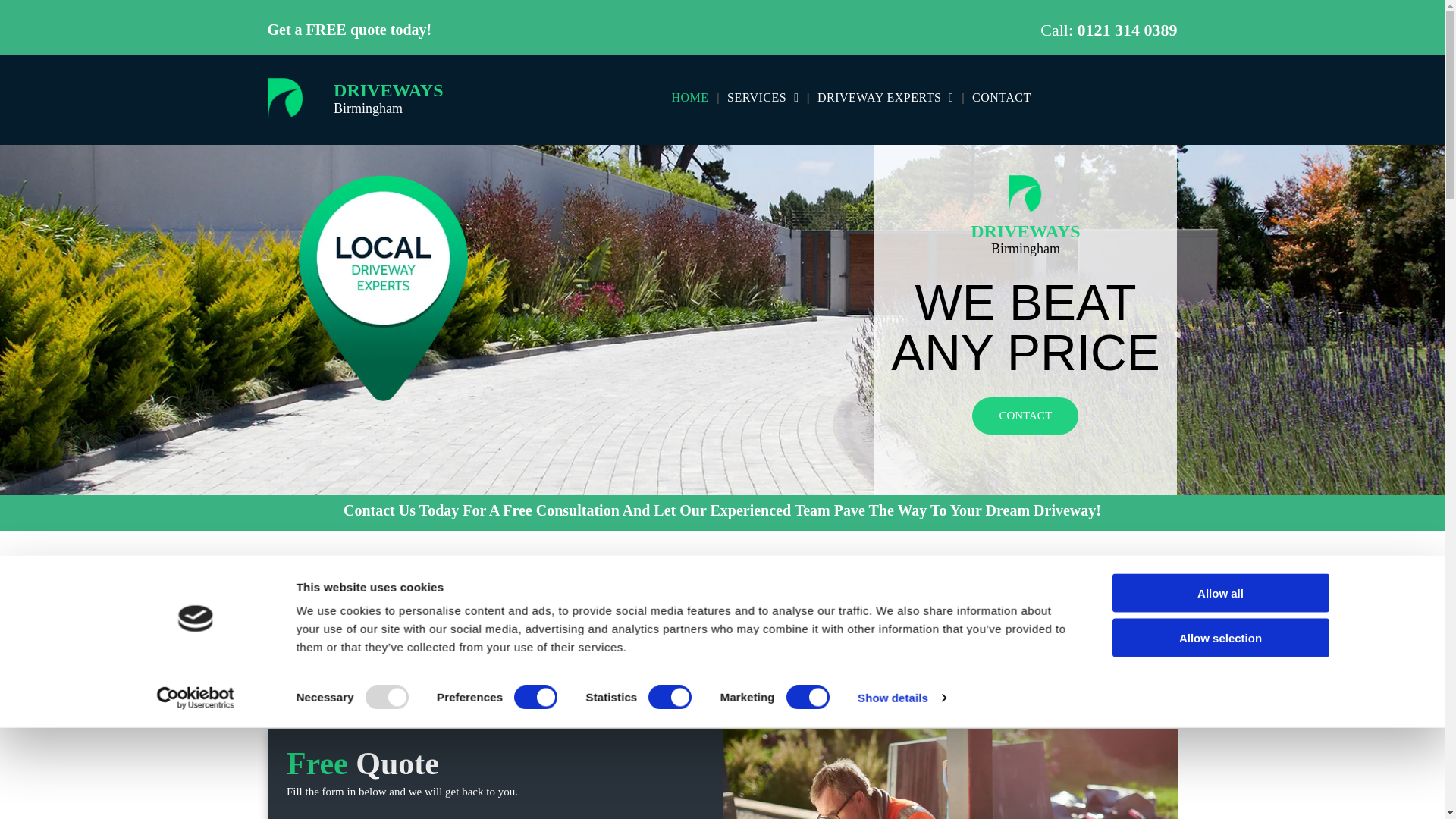 website screenshot of https://nddrivewaysbirmingham.co.uk/