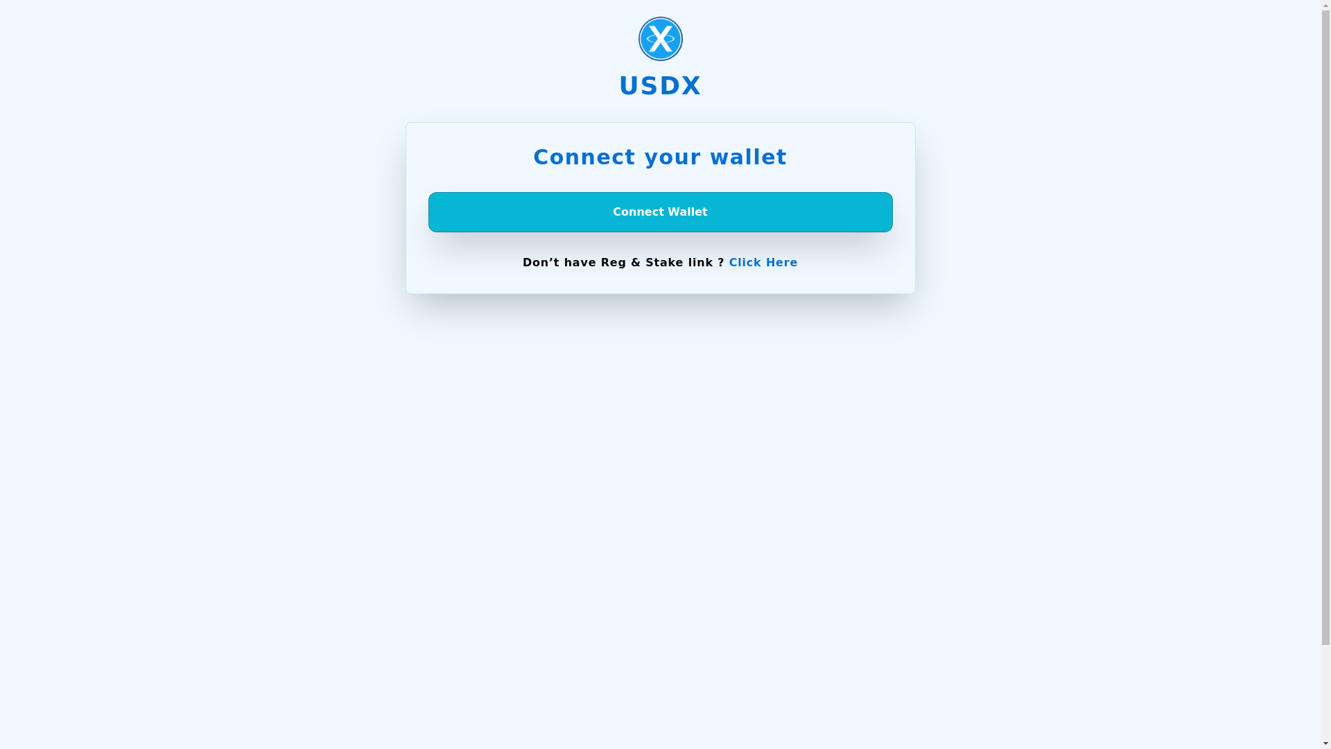 website screenshot of https://usdx-staking.pages.dev/