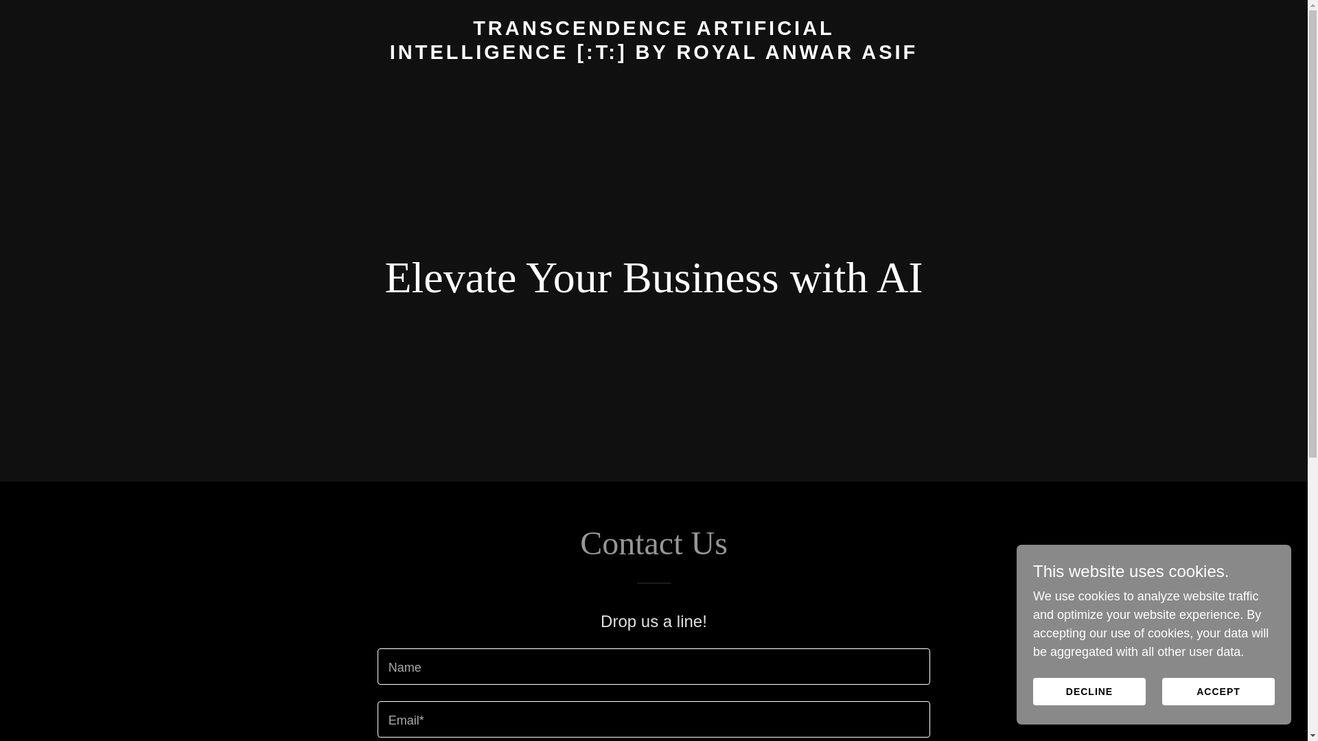 website screenshot of https://transcendenceartificialintelligence.co.uk/