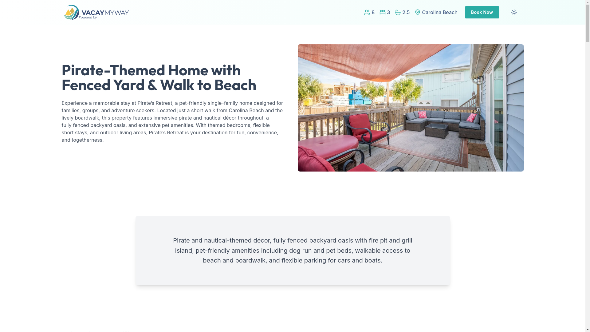website screenshot of https://escapeshore.vacations/
