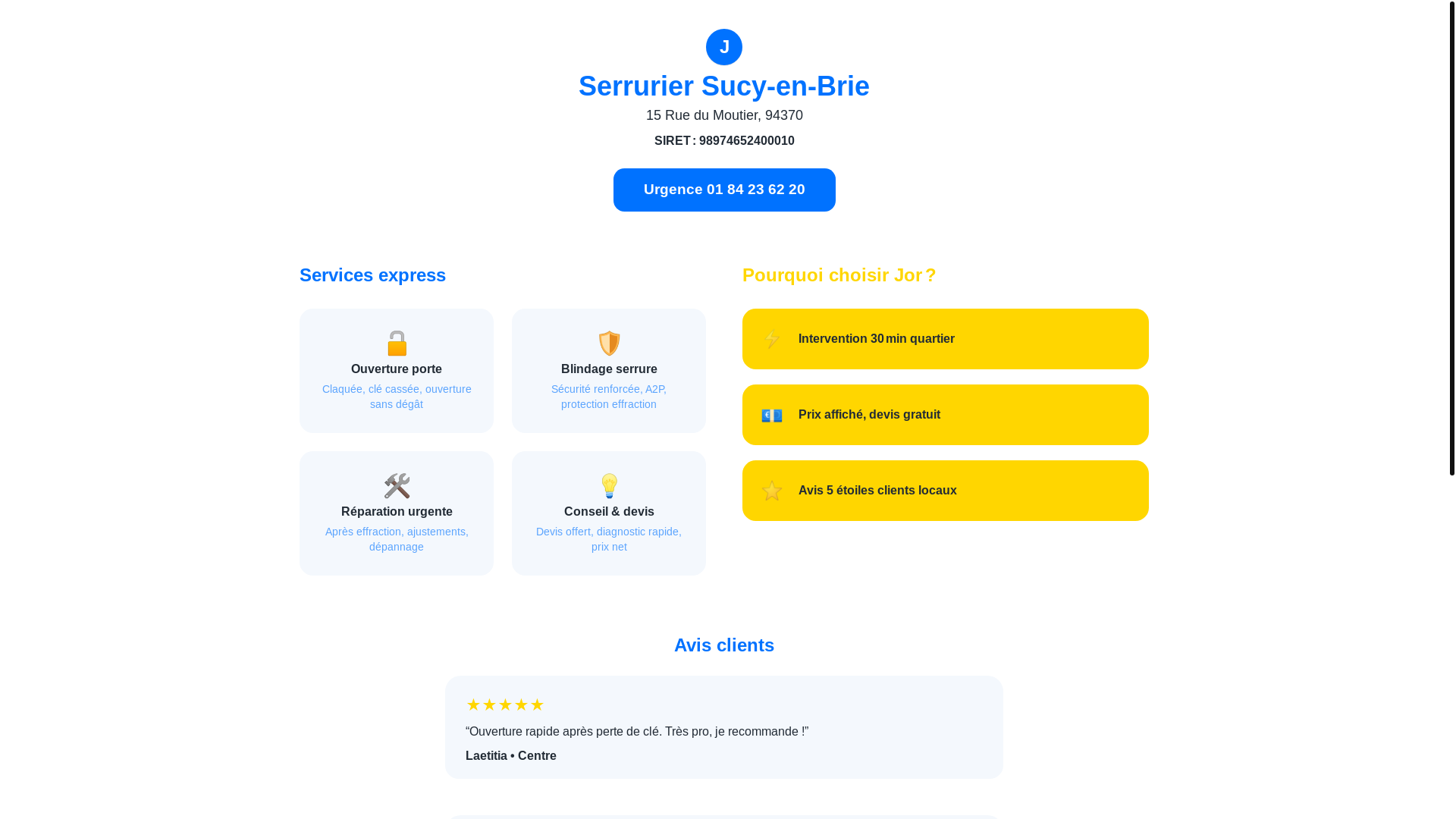 website screenshot of https://jorserruriersucy-en-brie.fr/