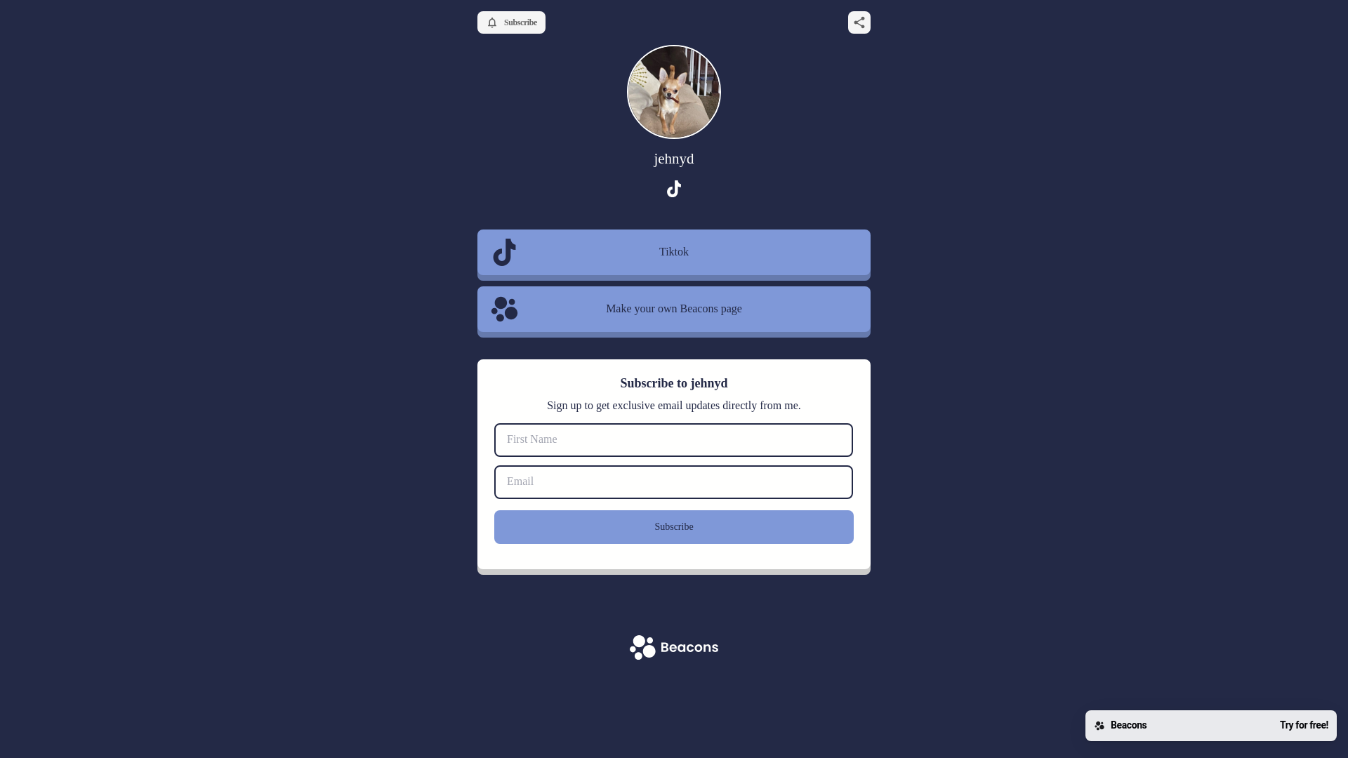 website screenshot of https://jehnyd.com/