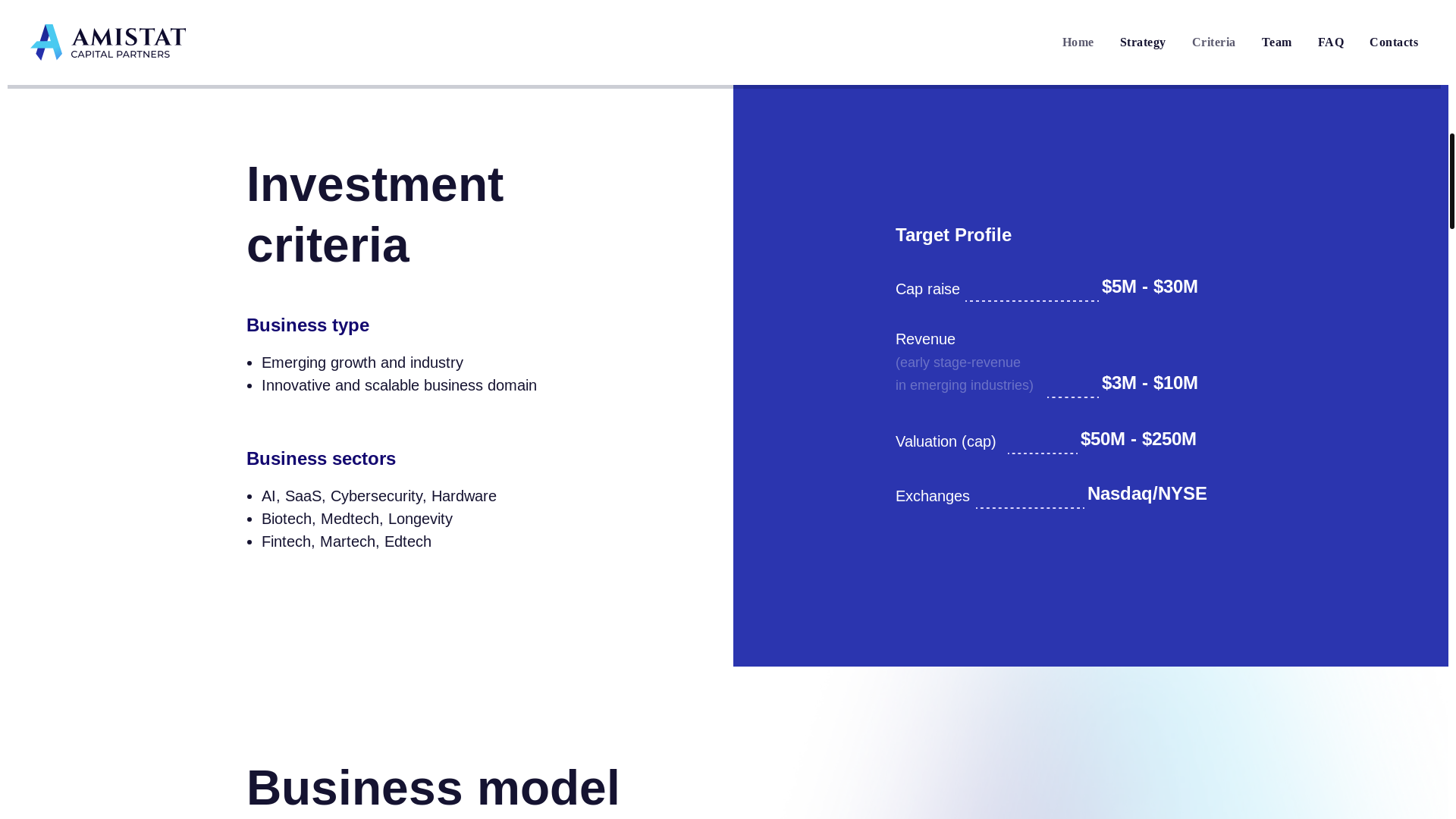 website screenshot of https://amistatcapitalfund.com/