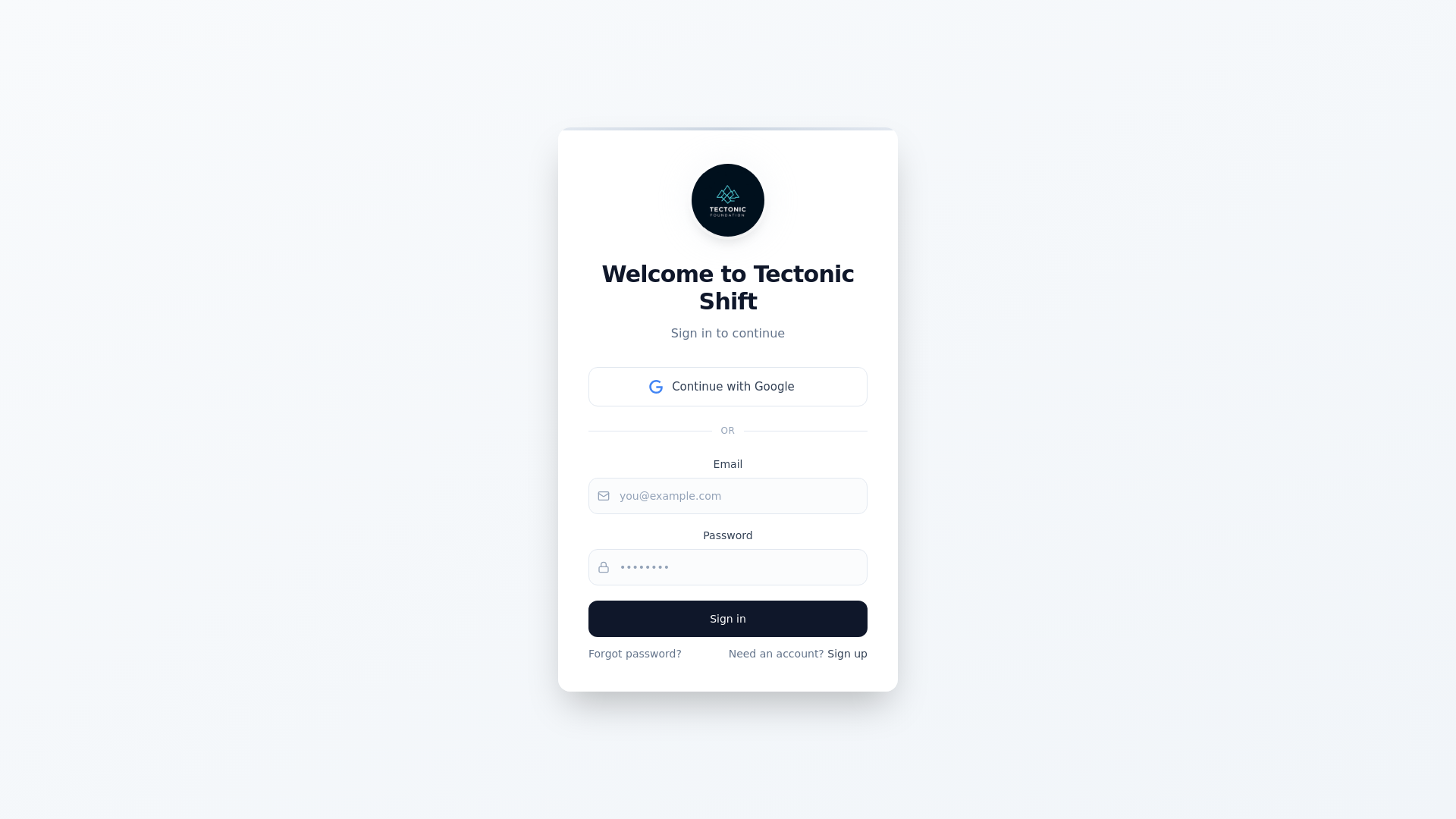 website screenshot of https://tectonicfoundation.xyz/