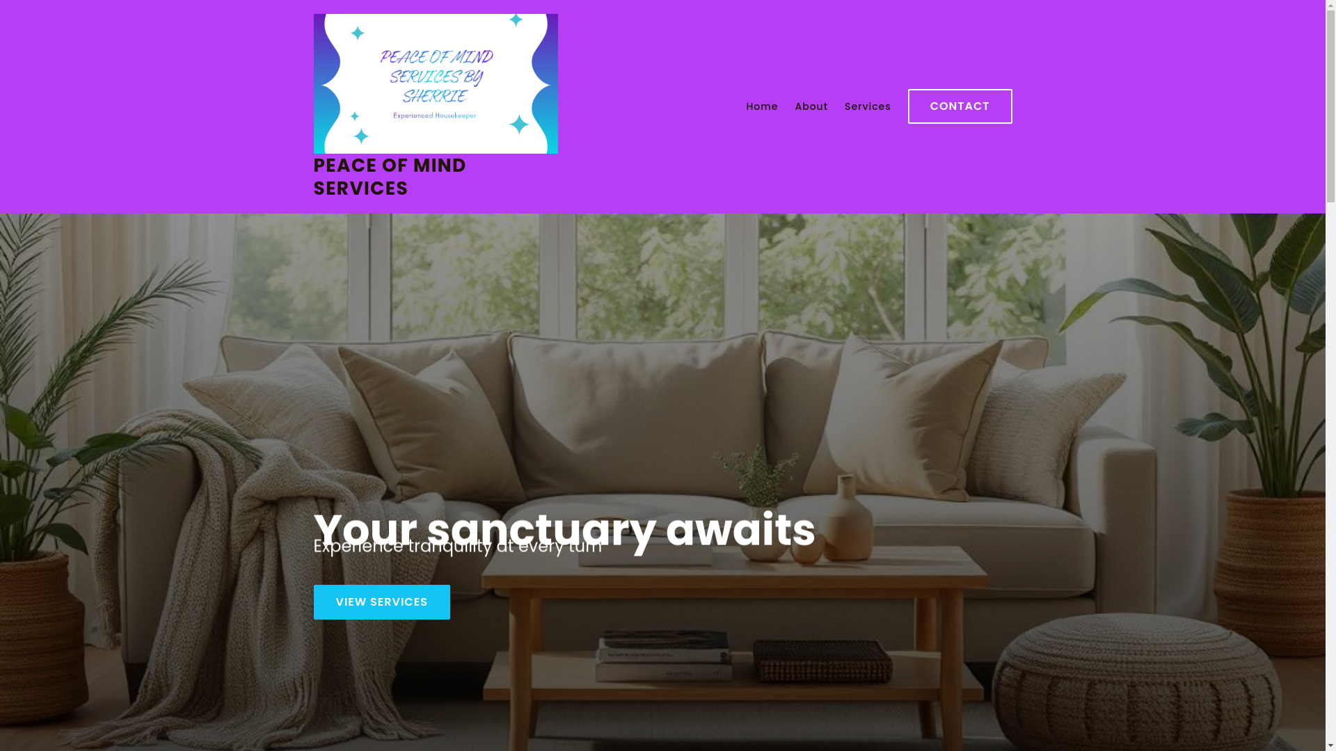 website screenshot of https://peaceofmindservicesbysherrie.org/