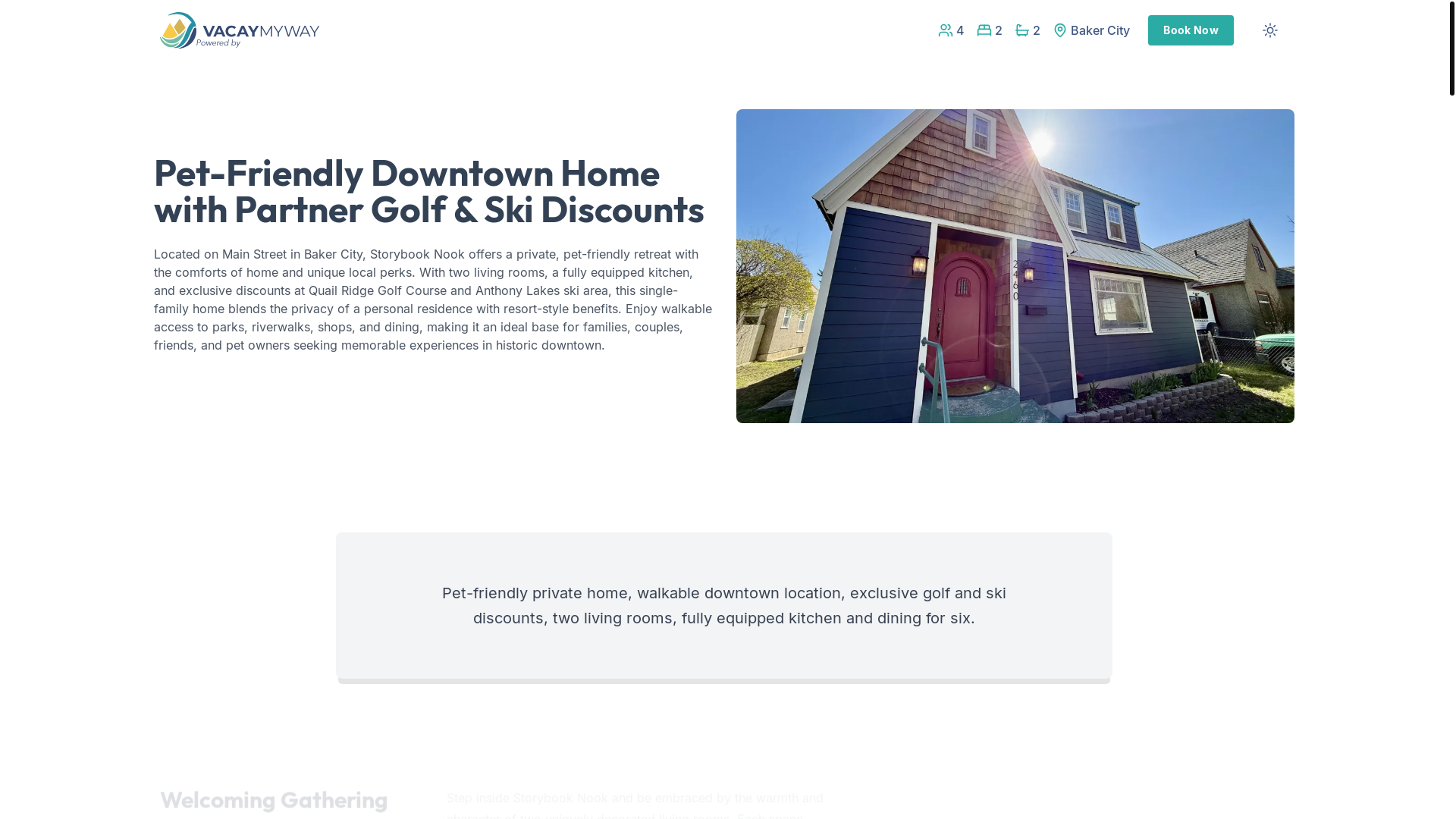 website screenshot of https://downtownnook.properties/
