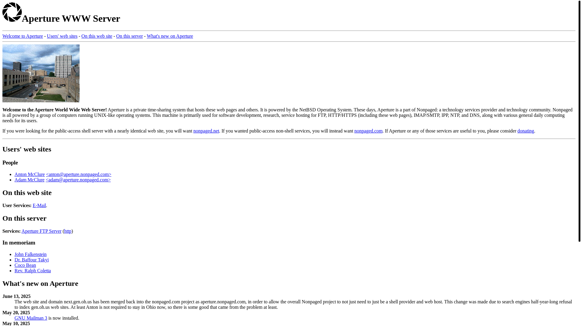 website screenshot of http://www.aperture.nonpaged.com/