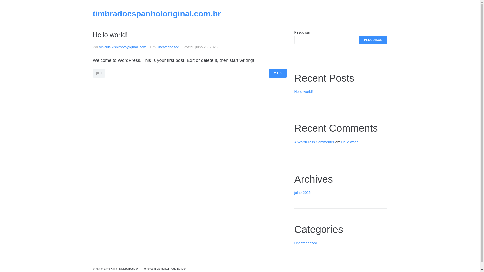 website screenshot of https://timbradoespanholoriginal.com.br/