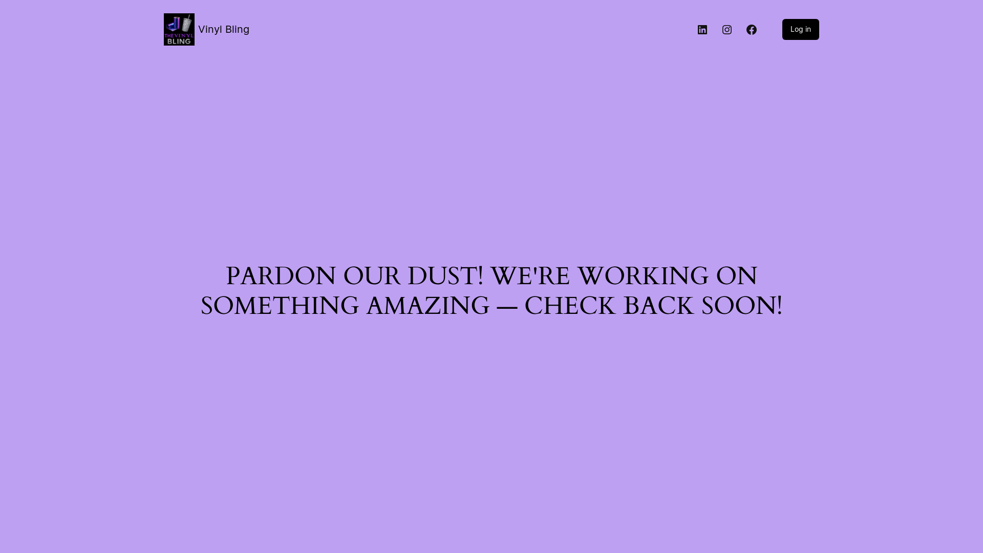 website screenshot of https://vinylbling.com/
