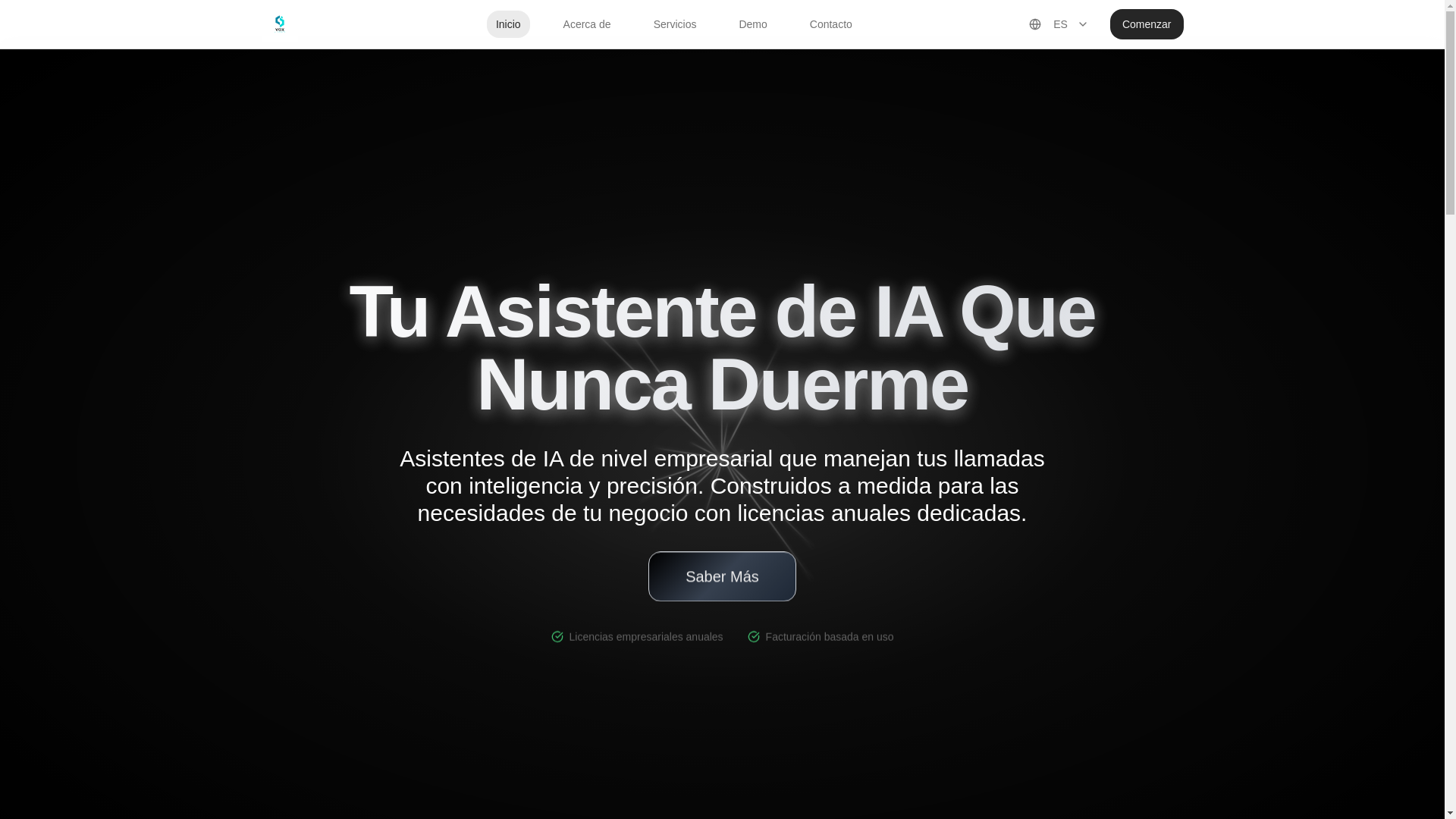website screenshot of https://voxagents.agency/