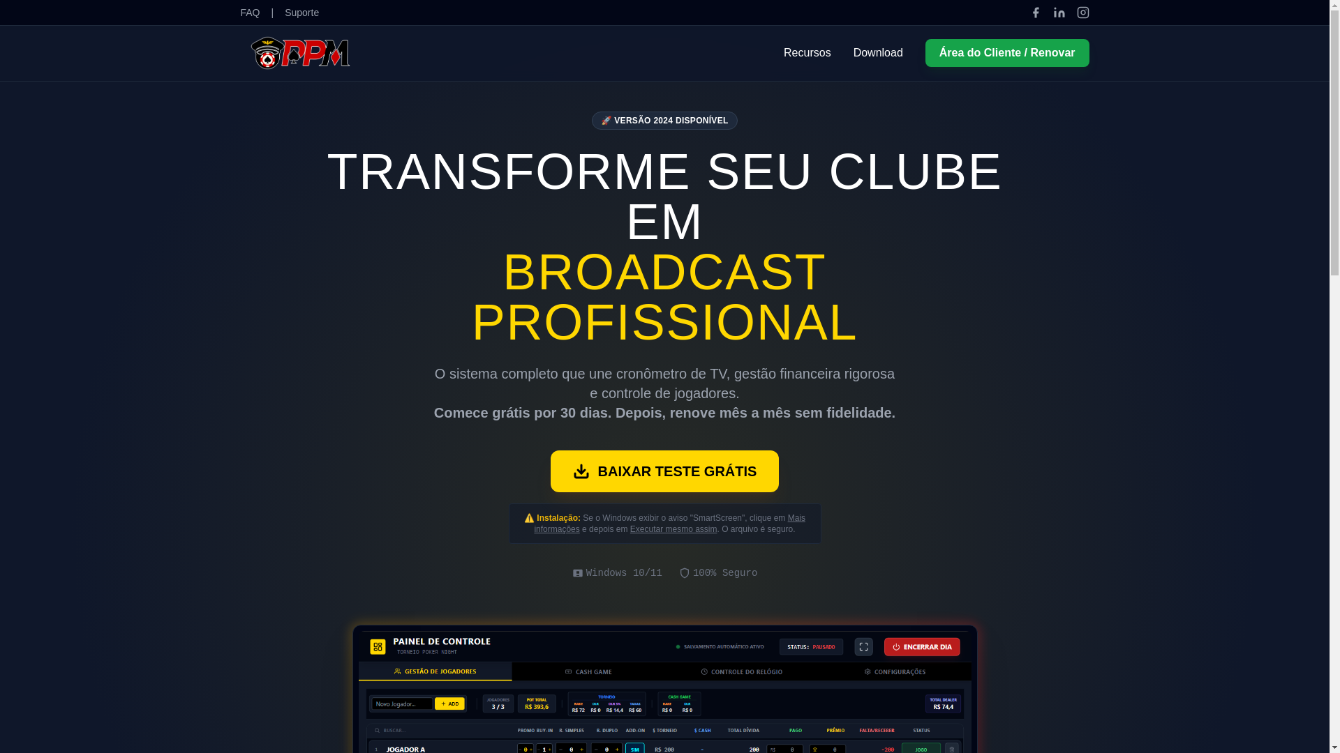 website screenshot of https://pokerpilotmanager.com.br/