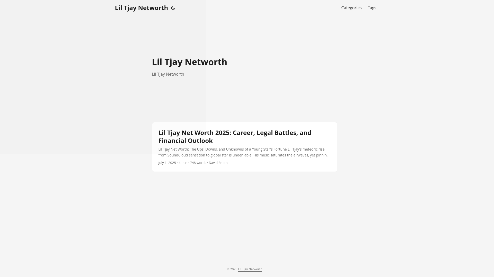 website screenshot of https://lil-tjay-networth.pages.dev/