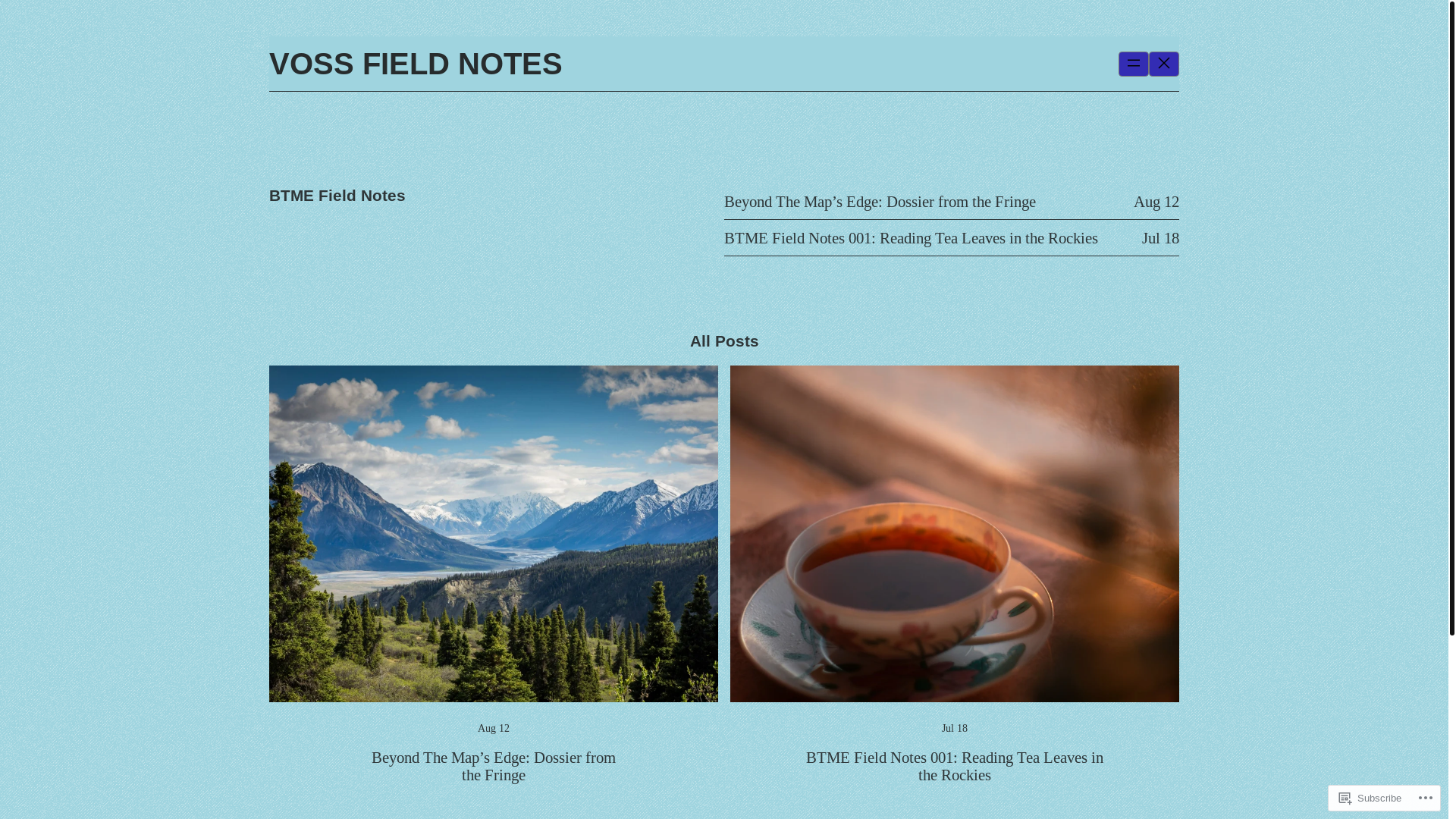 website screenshot of https://vossfieldnotes.com/
