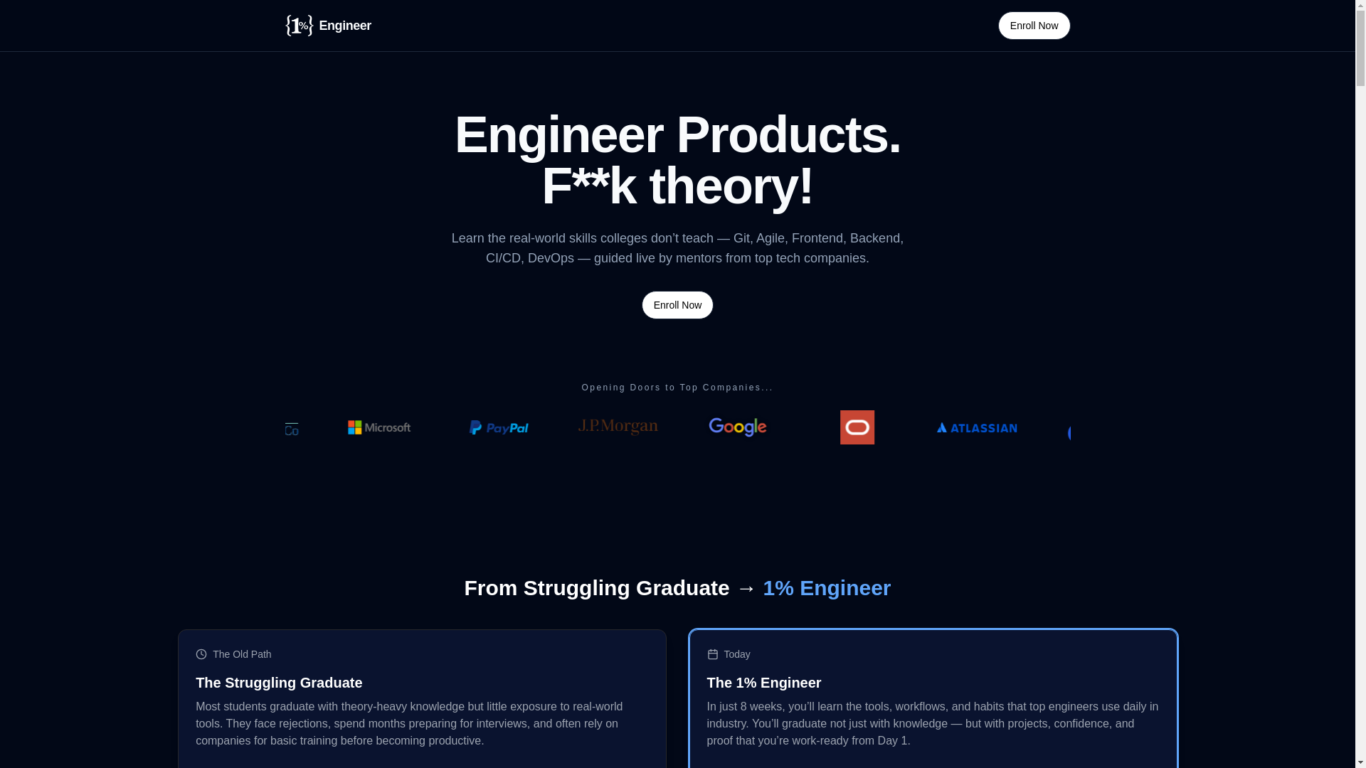 website screenshot of https://onepercentengineer.pages.dev/