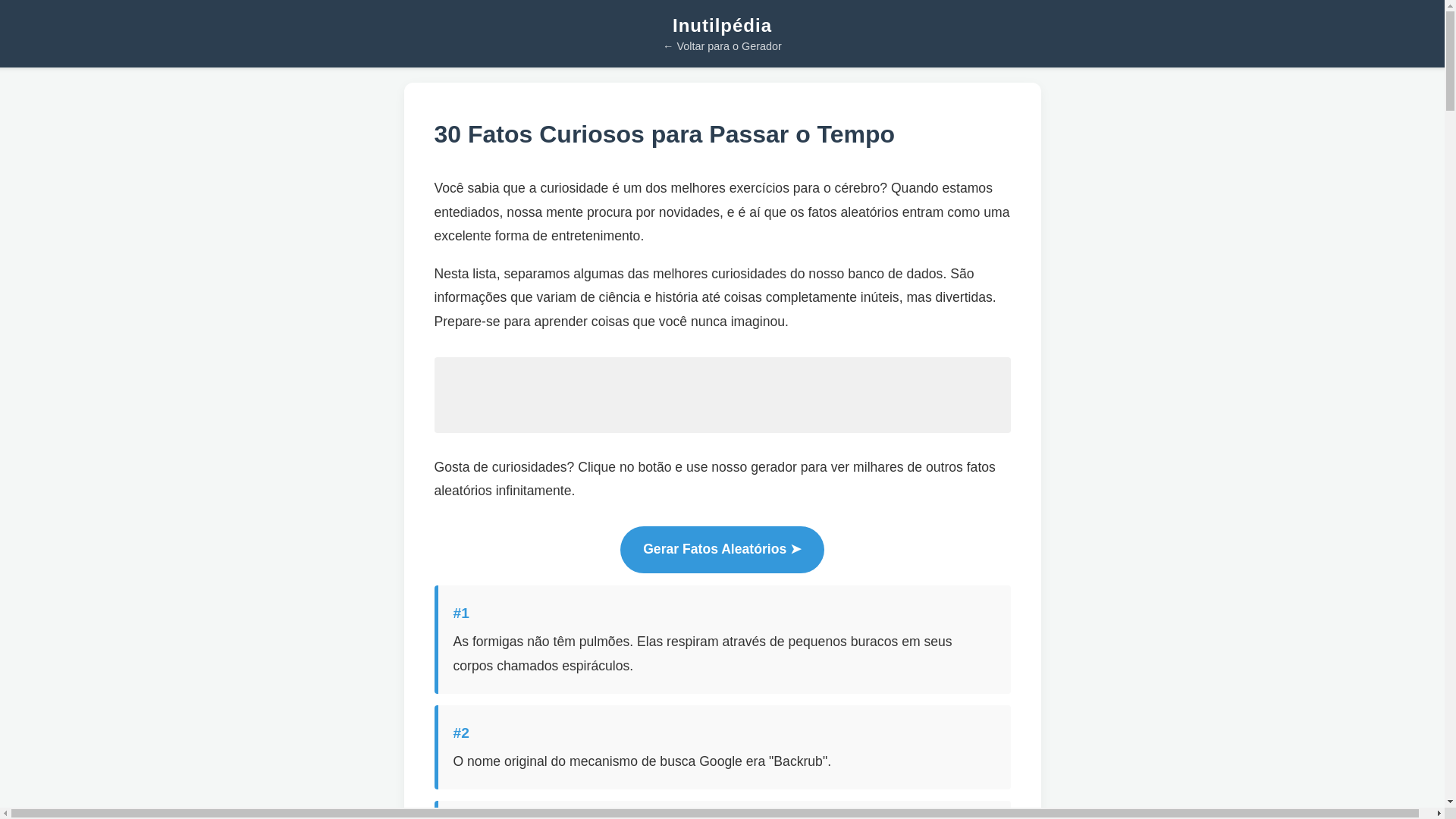 website screenshot of https://inutilpedia.com.br/