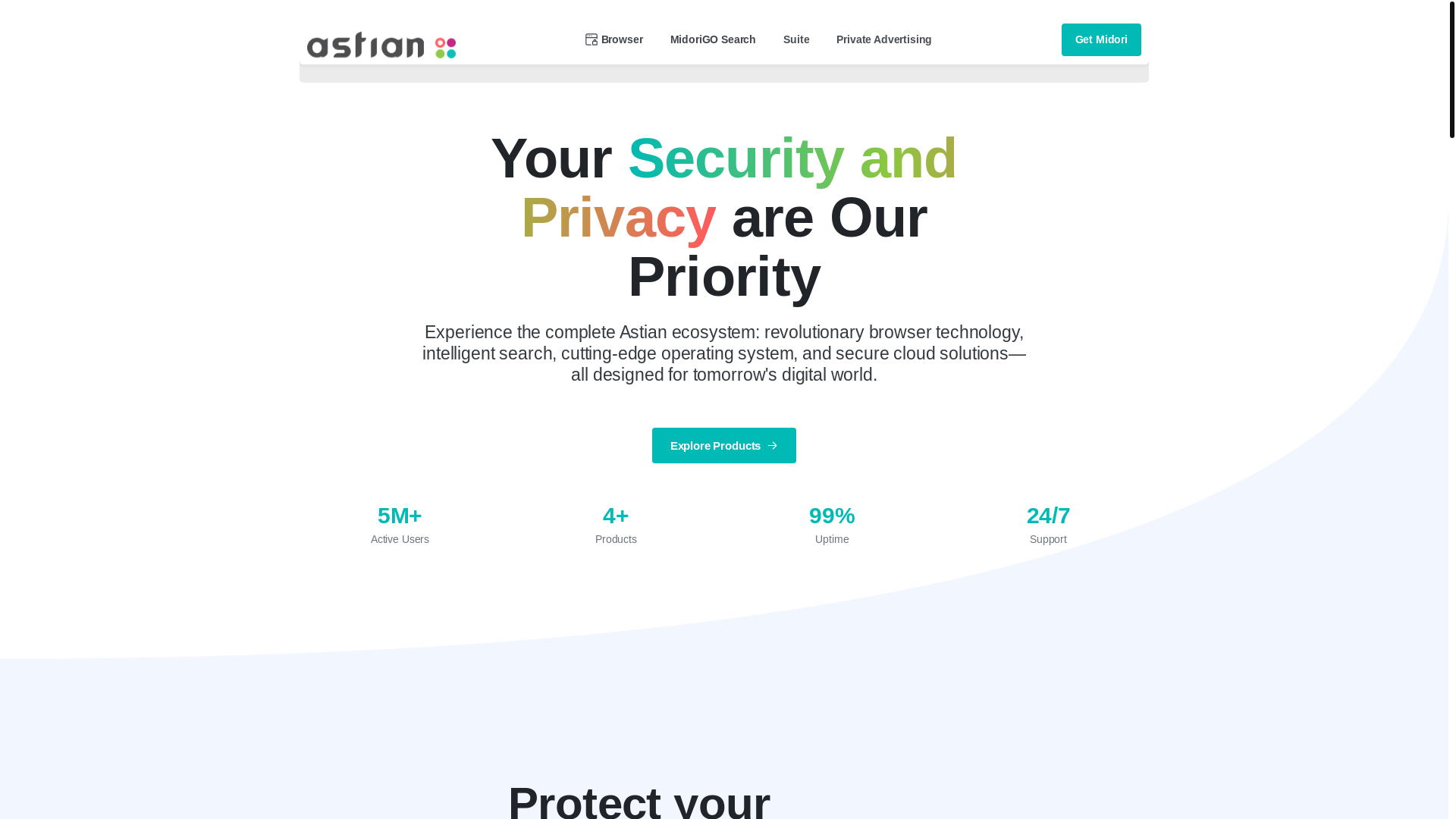 website screenshot of https://astian.org/