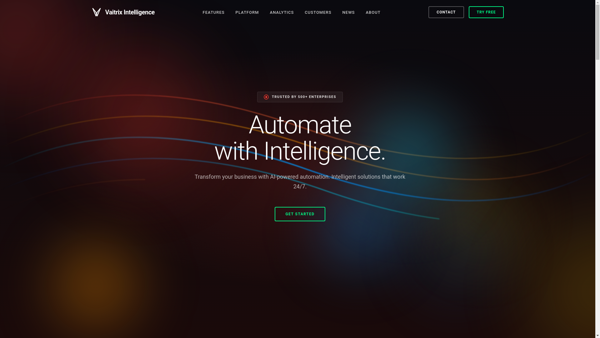 website screenshot of https://vaitrix.co.in/