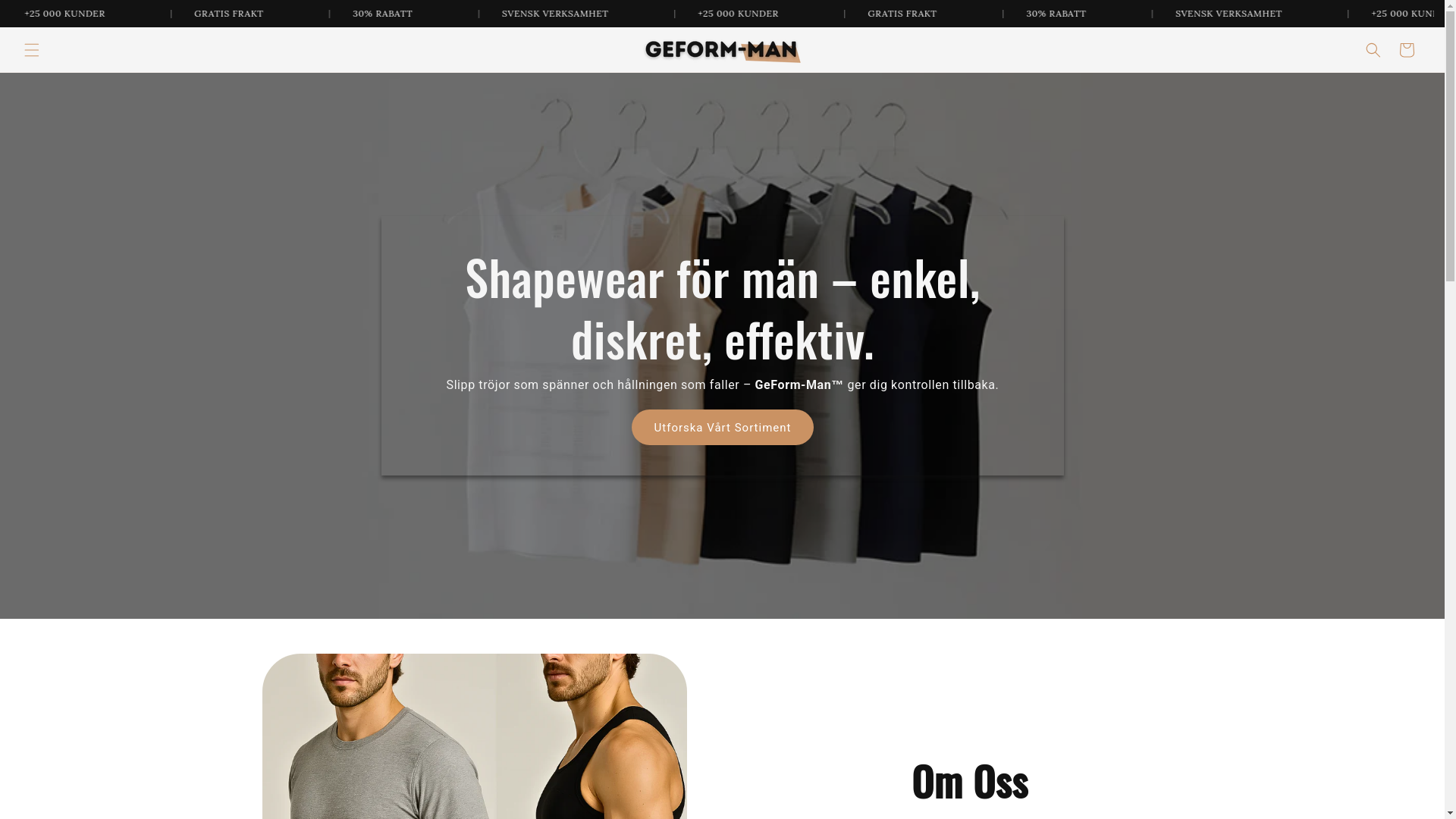 website screenshot of https://geform-man.se/
