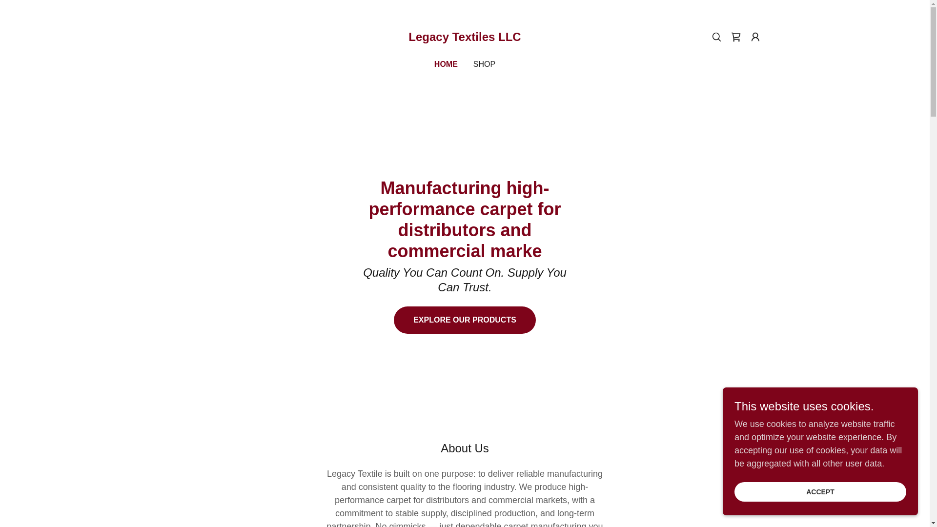 website screenshot of https://legacytextilesco.com/