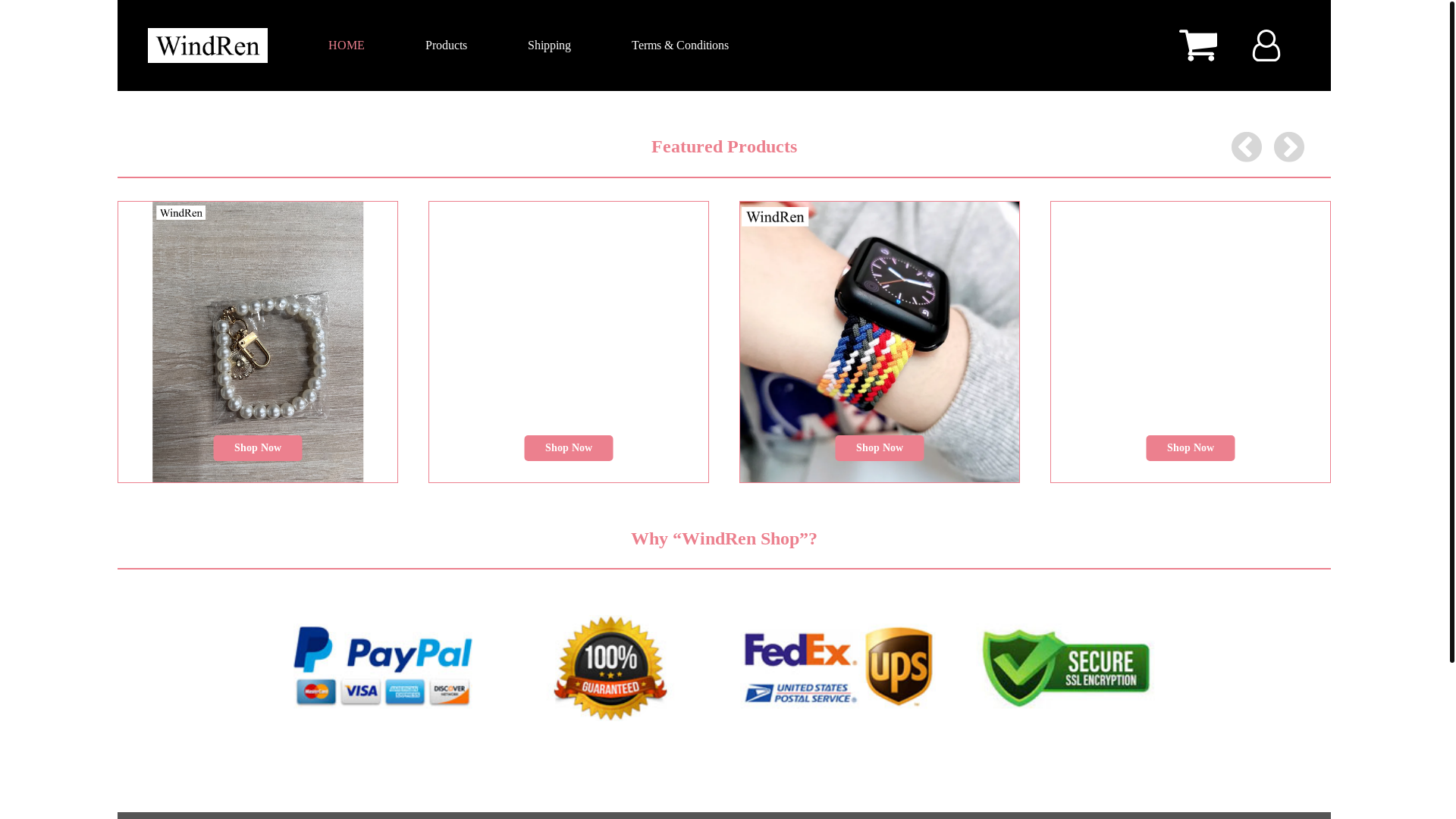 website screenshot of https://windren-store.shop/