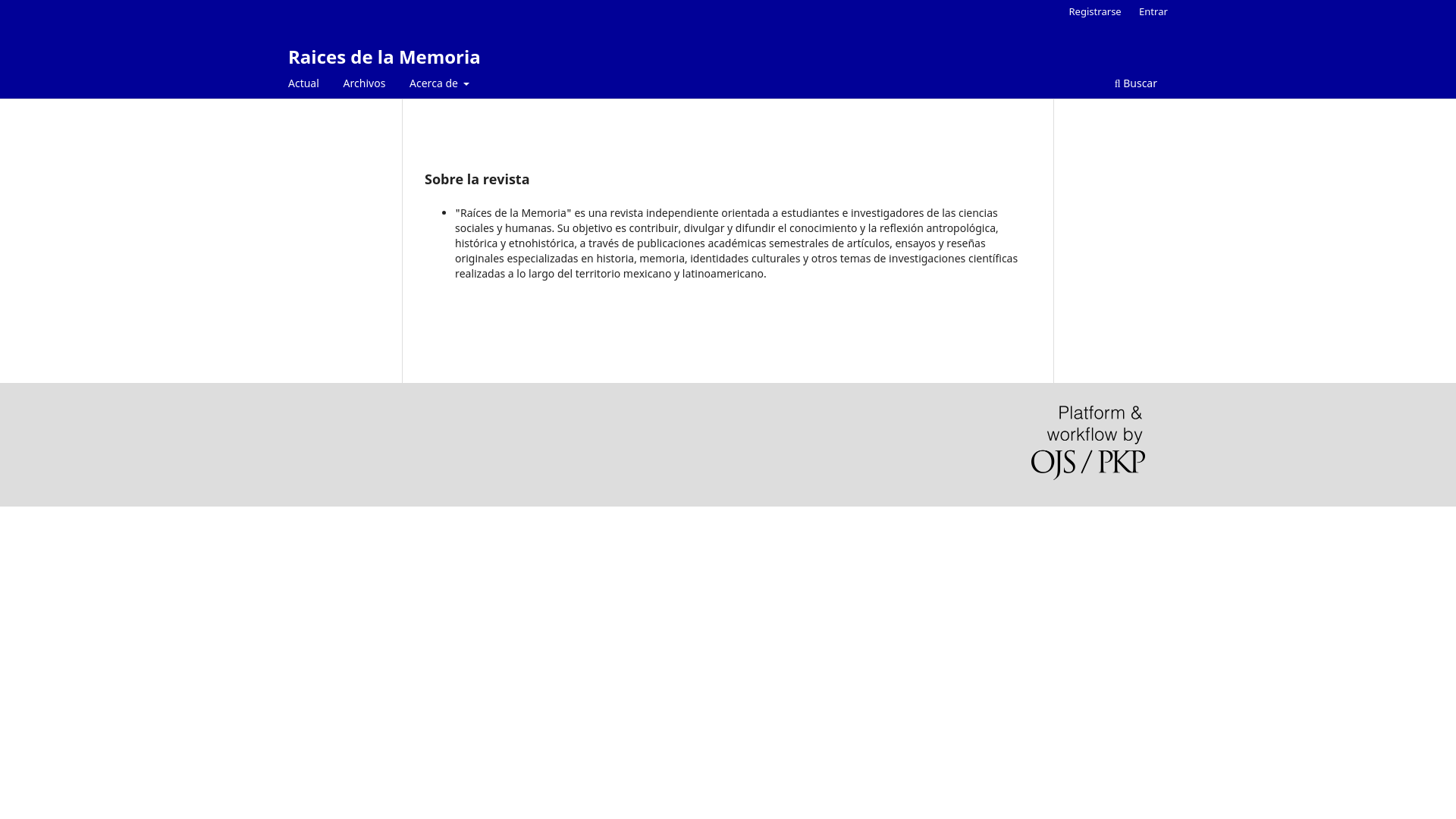 website screenshot of https://raicesdelamemoria.com/