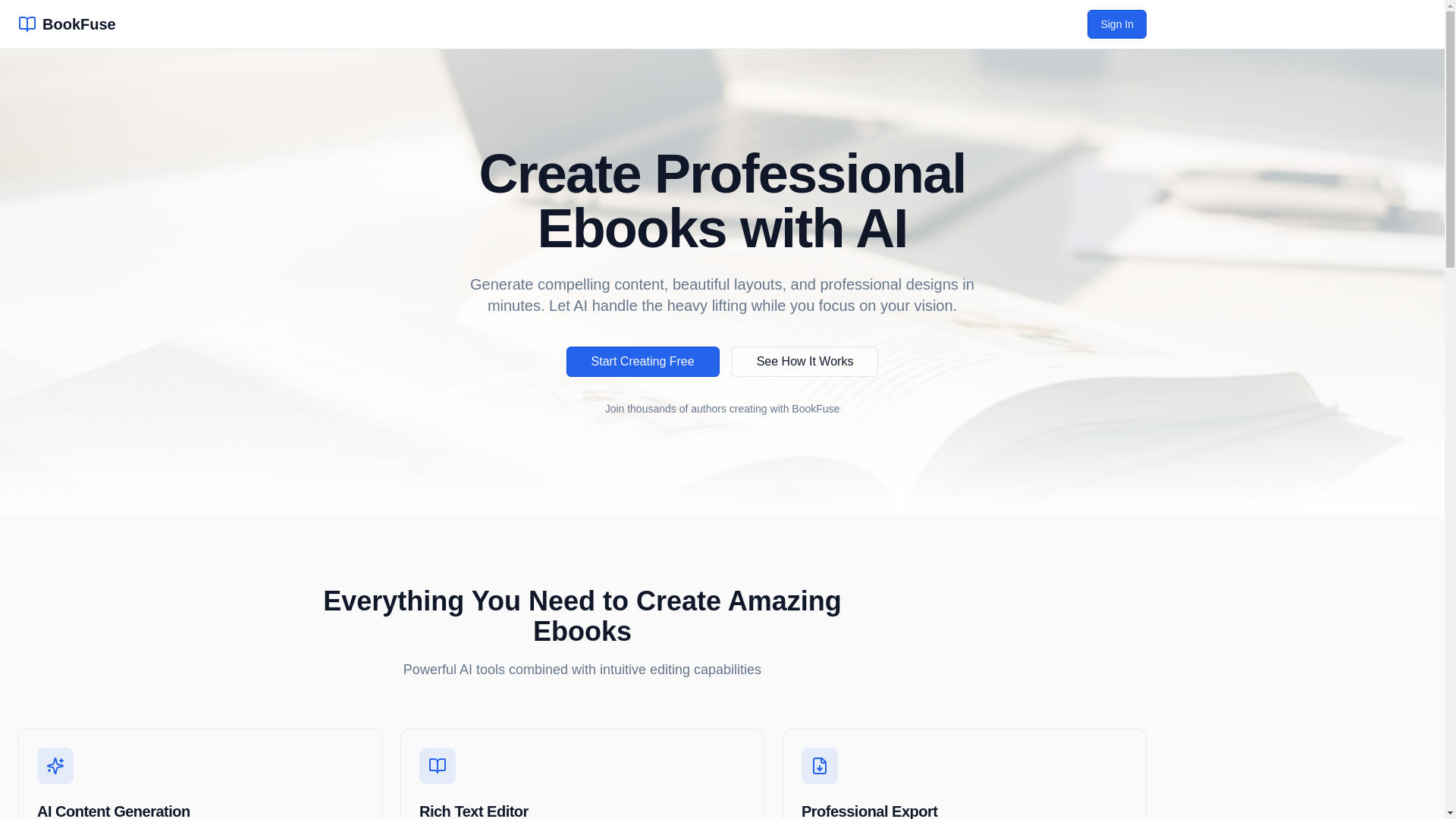 website screenshot of https://bookfuse.app/