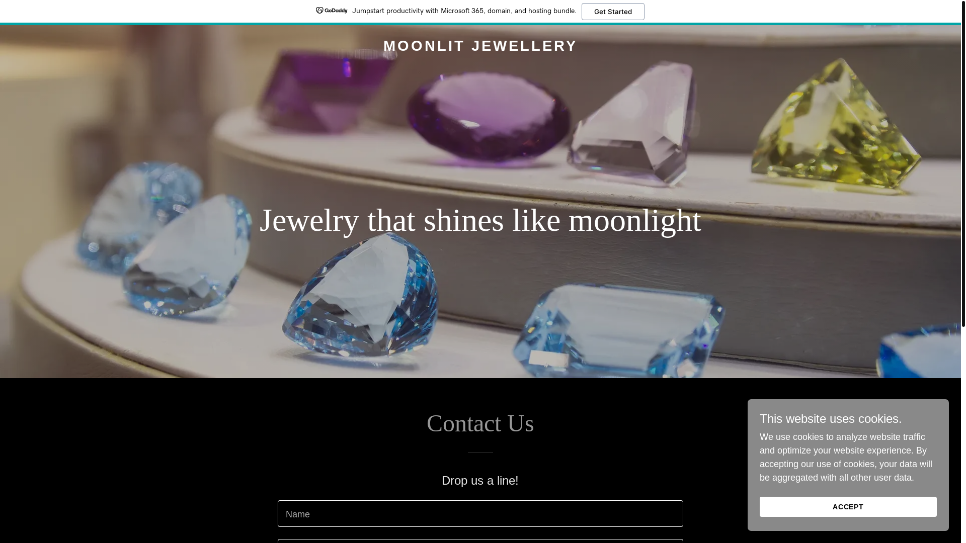 website screenshot of https://moonlitjewellery.com.au/