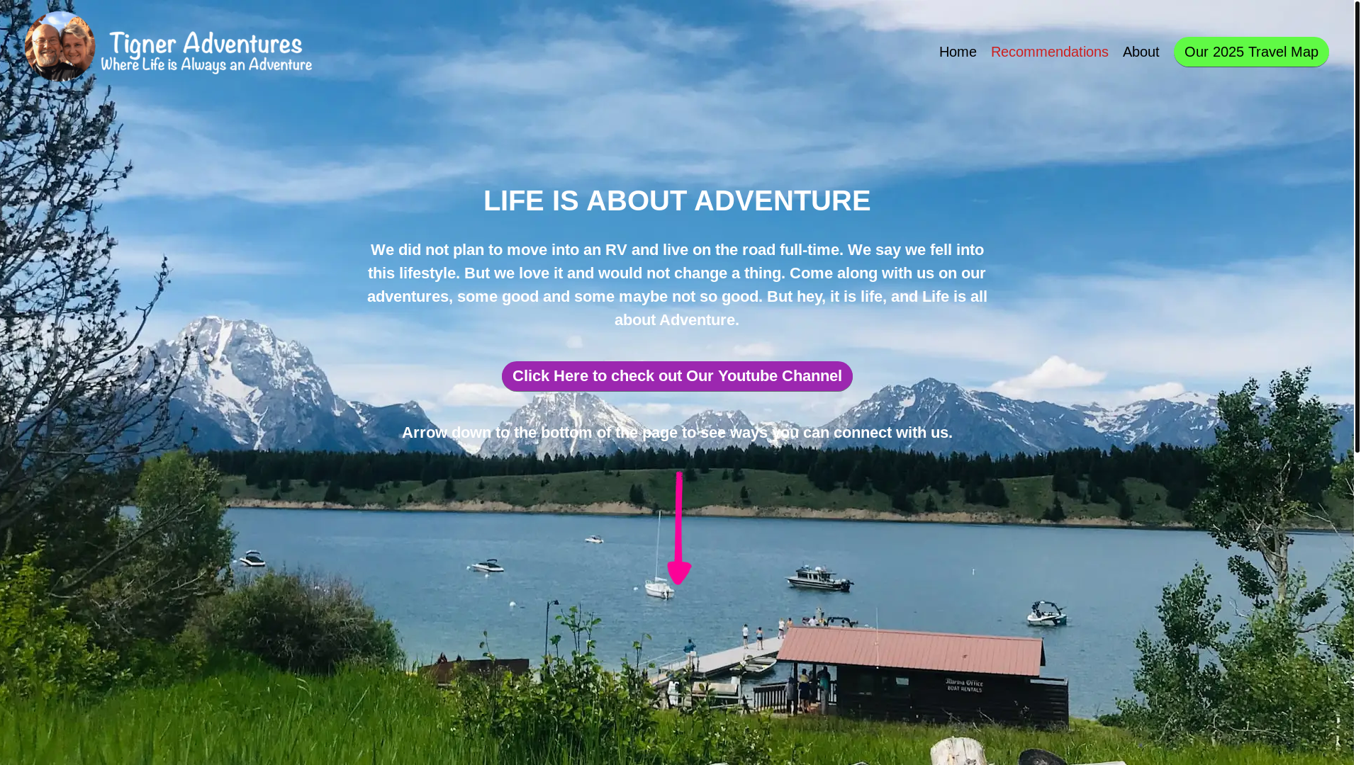 website screenshot of https://tigneradventures.pages.dev/