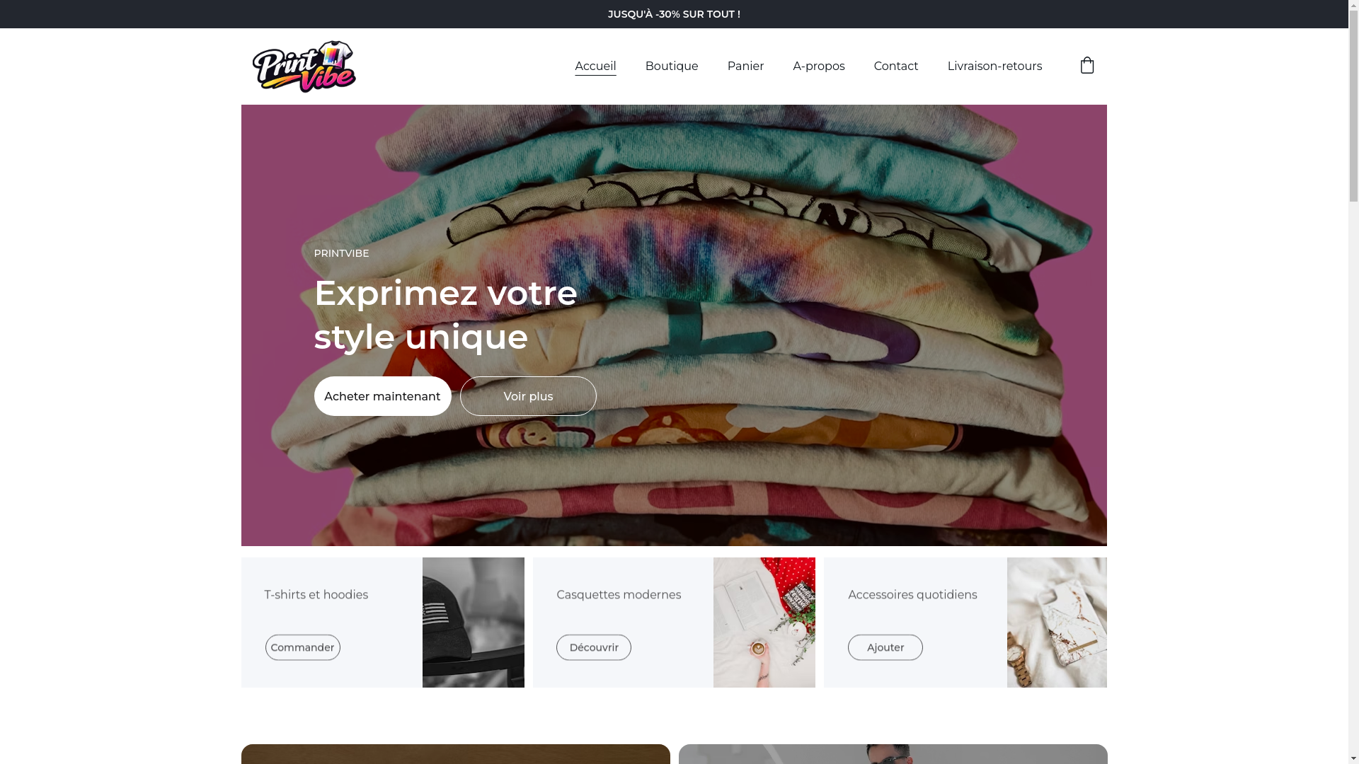 website screenshot of https://printvibe.ma/