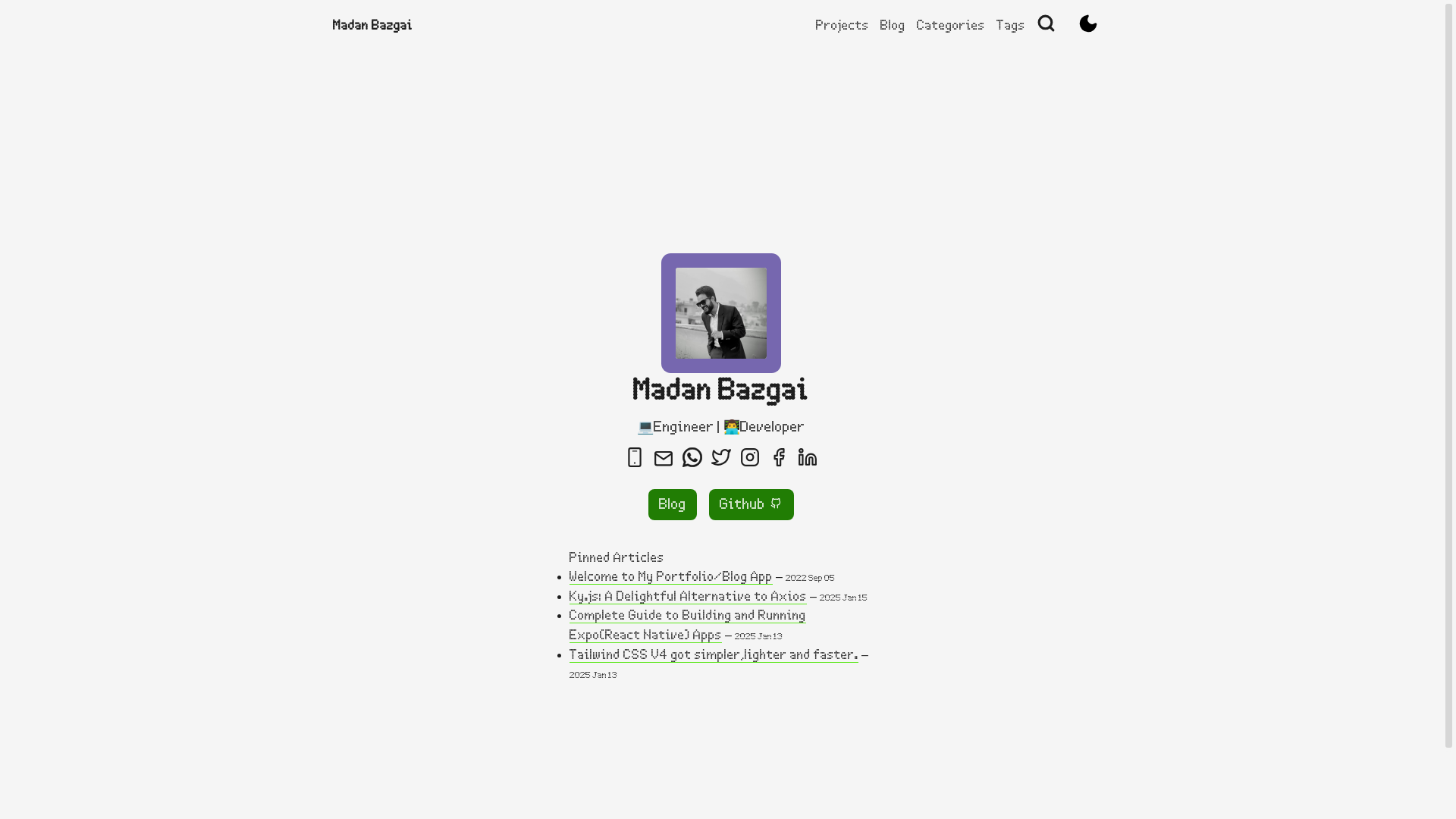 website screenshot of https://madanbajgai-github-io.pages.dev/