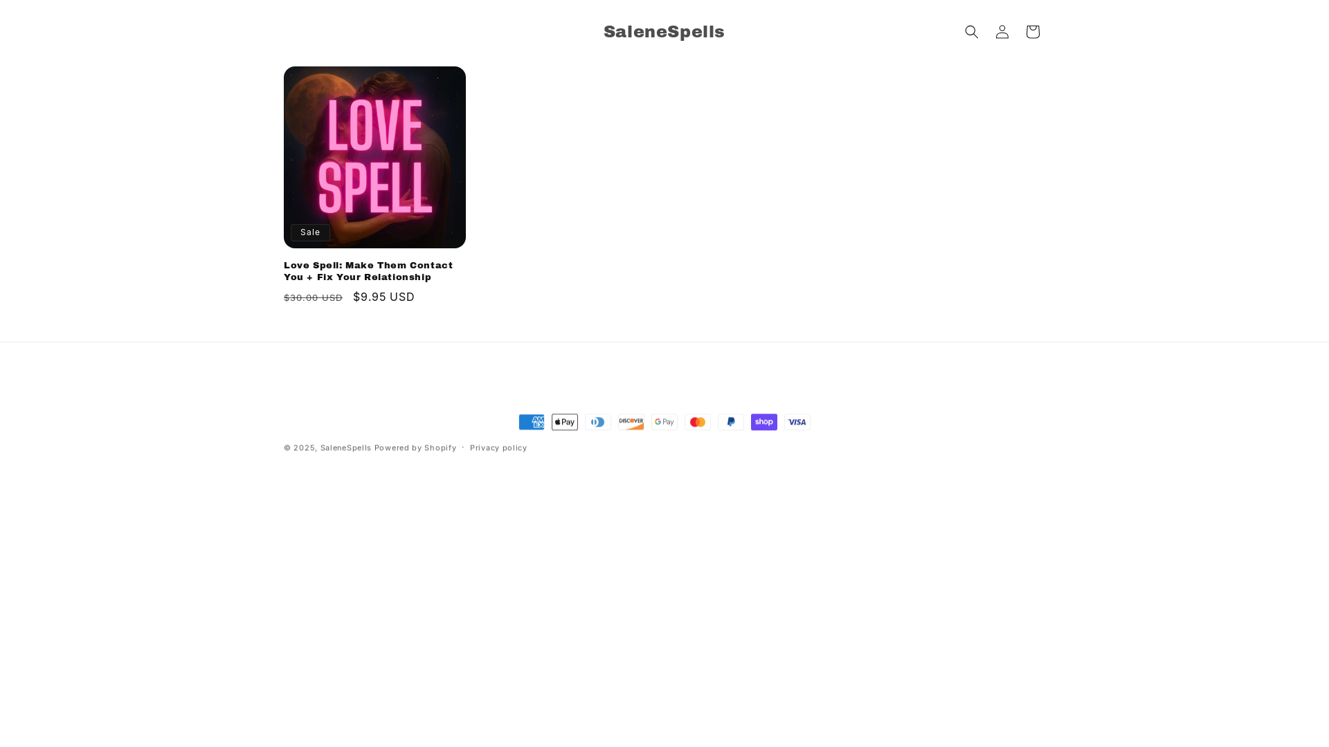 website screenshot of https://saleneaura.com/