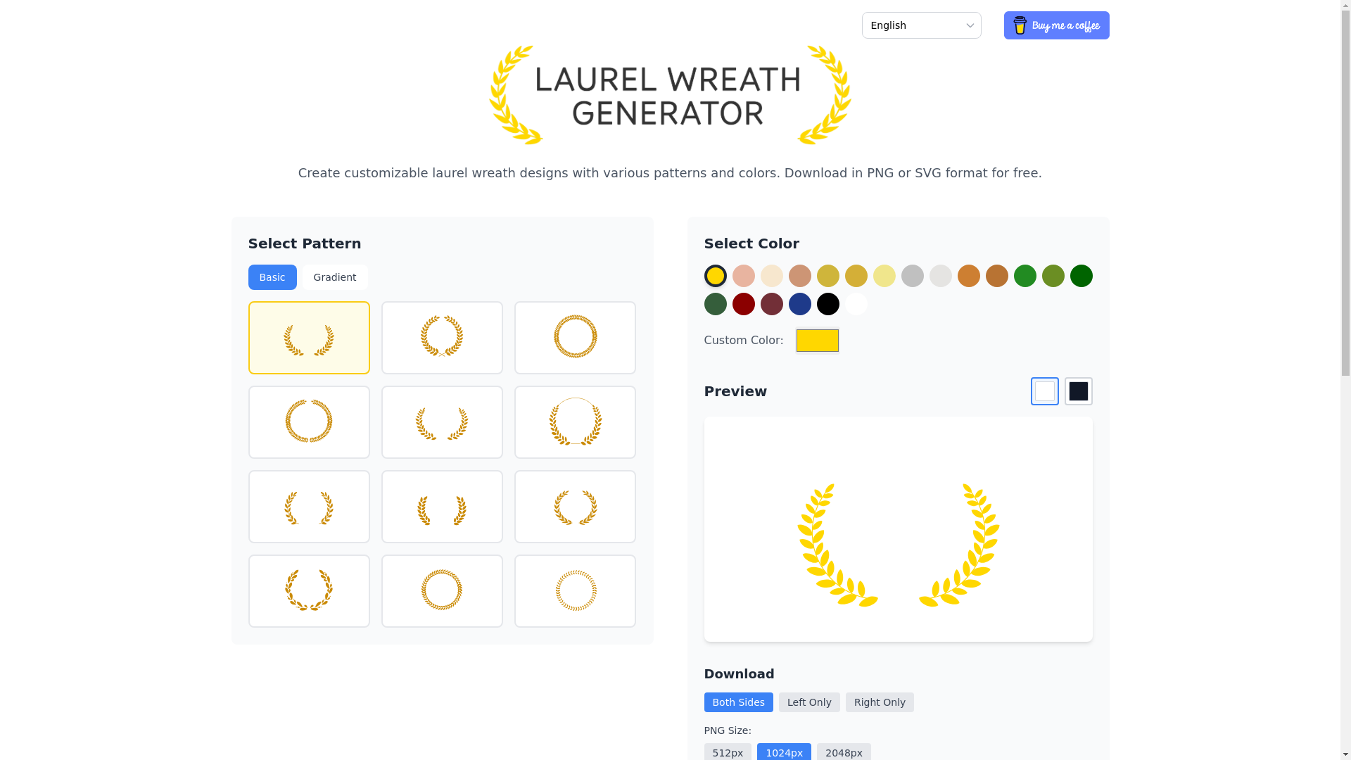 website screenshot of https://laurelwreathgenerator.pages.dev/