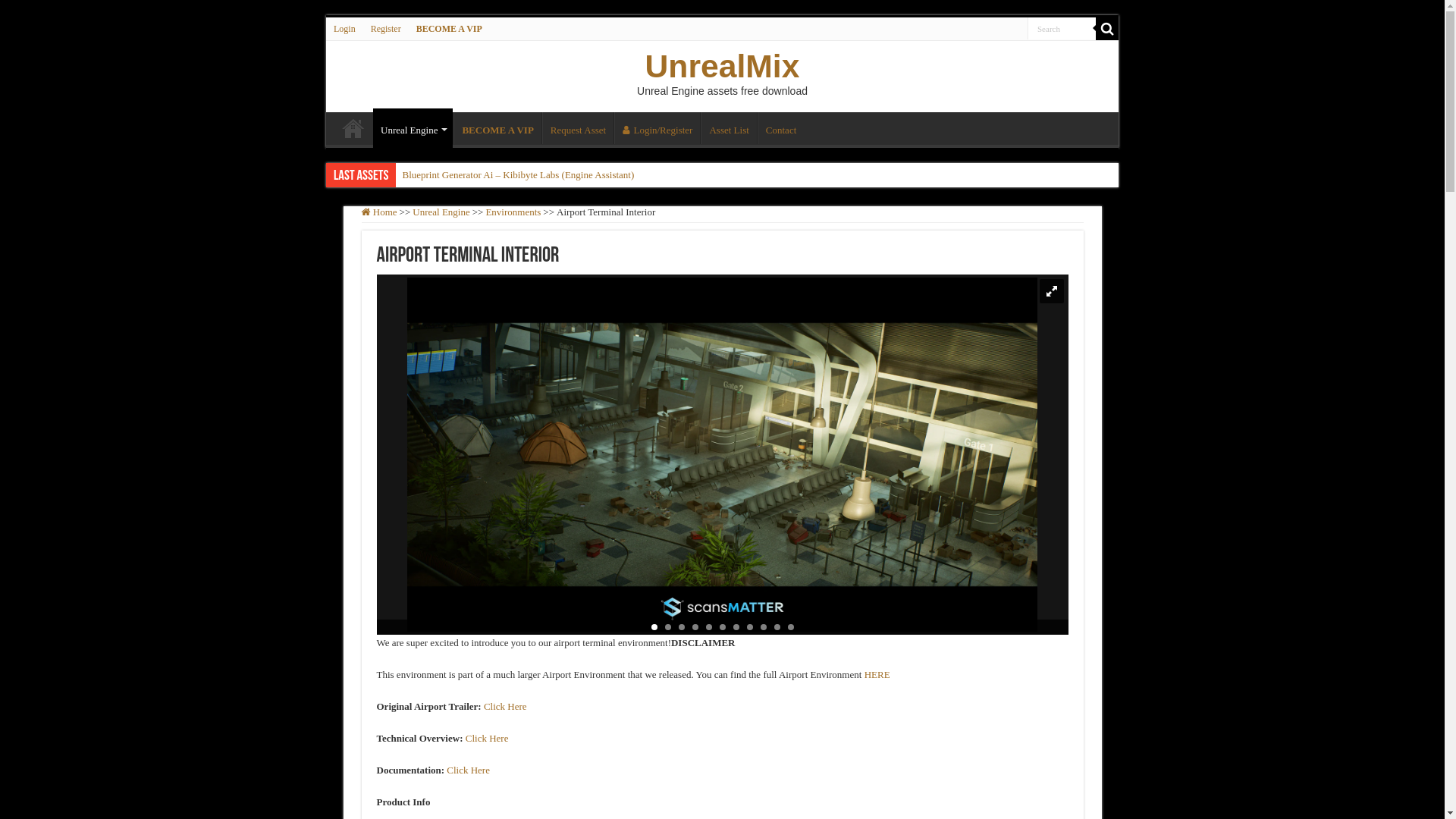 website screenshot of https://unrealmix.com/unreal-engine-assets/environments/airport-terminal-interior-download/