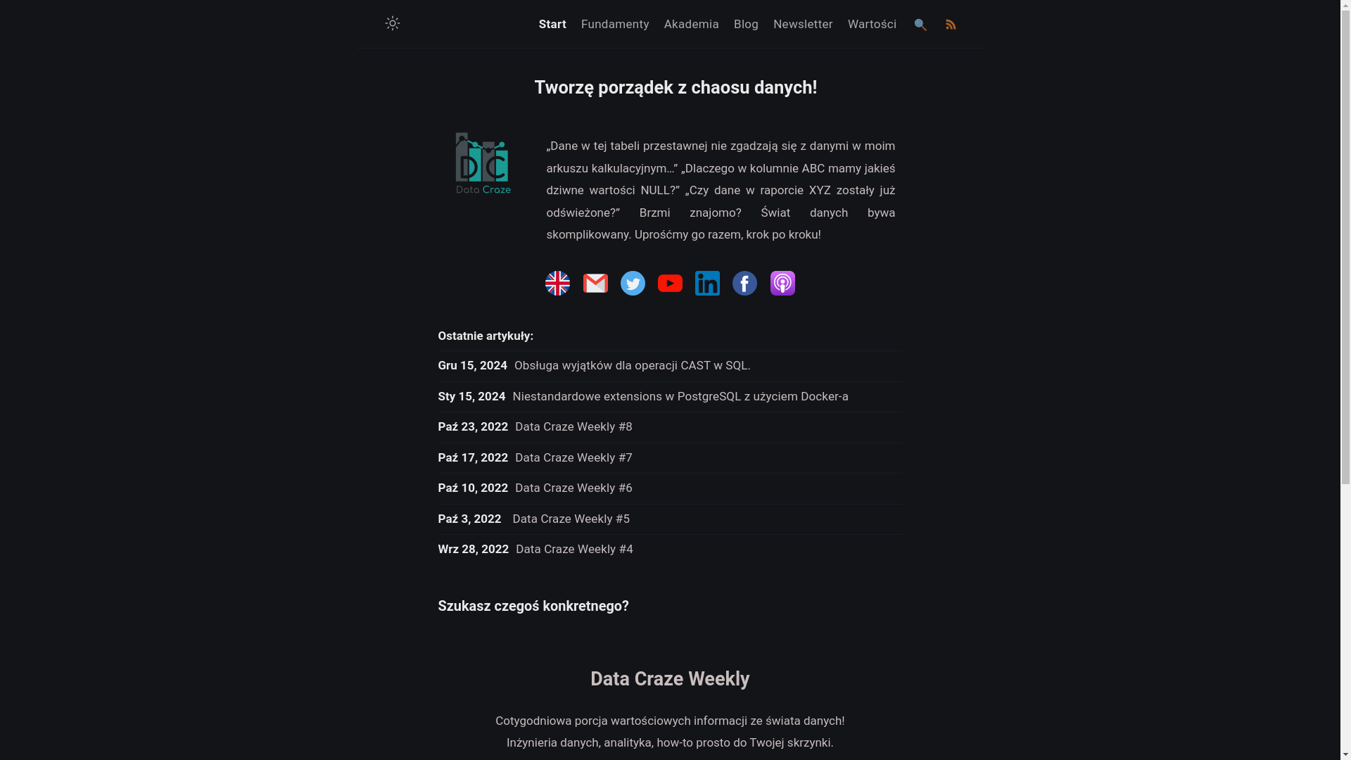 website screenshot of https://datacraze-pl-site.pages.dev/