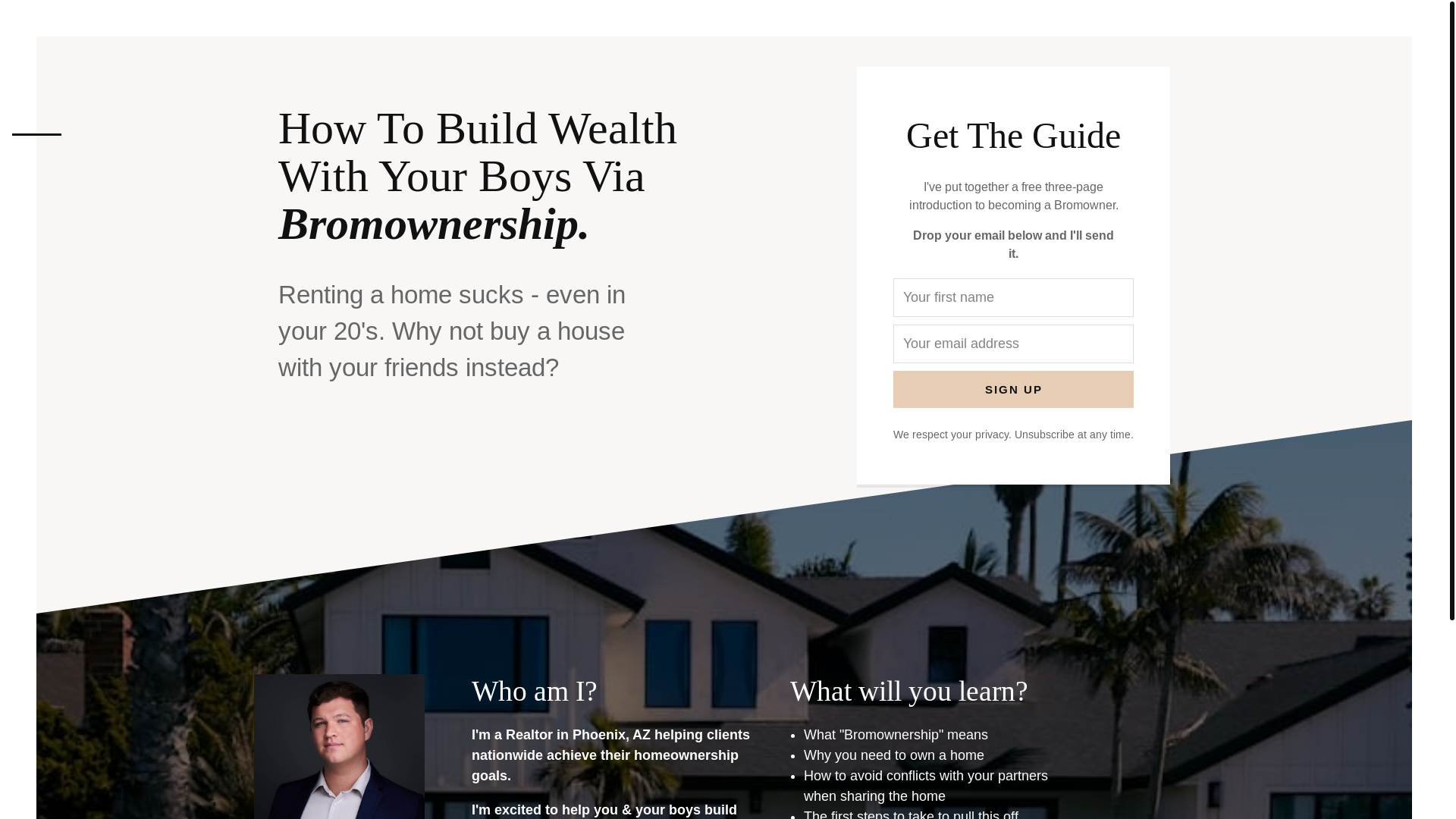 website screenshot of https://bromowner.com/