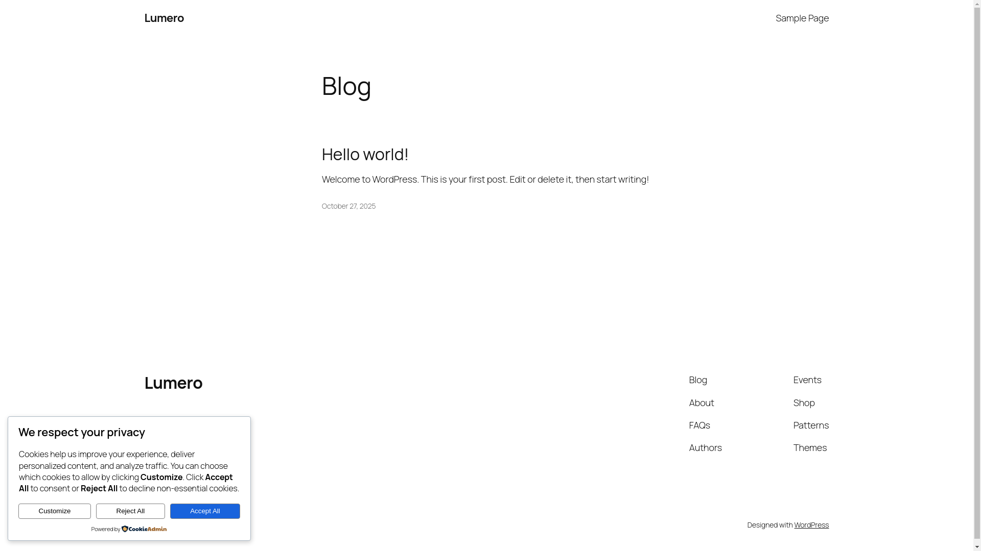 website screenshot of https://lumero.si/