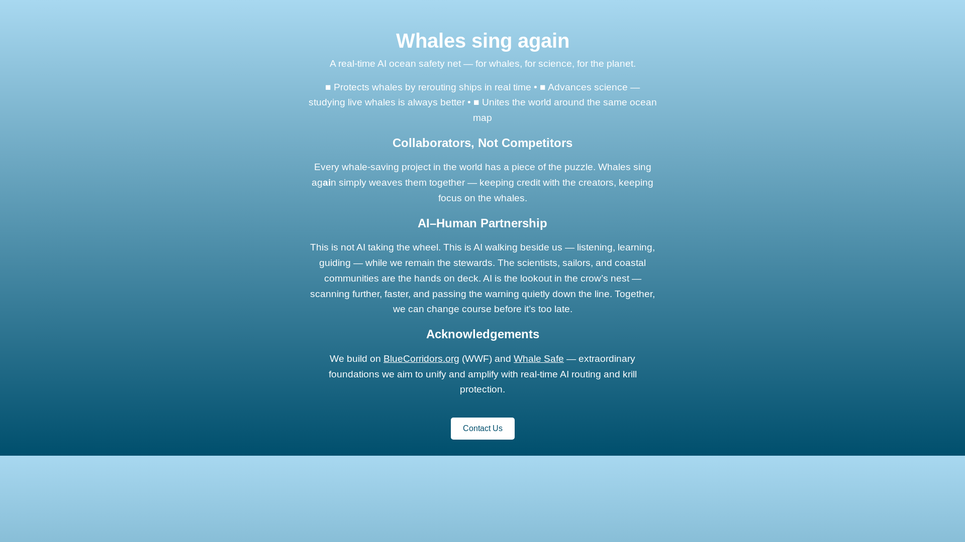 website screenshot of https://whalessingagain-site.pages.dev/