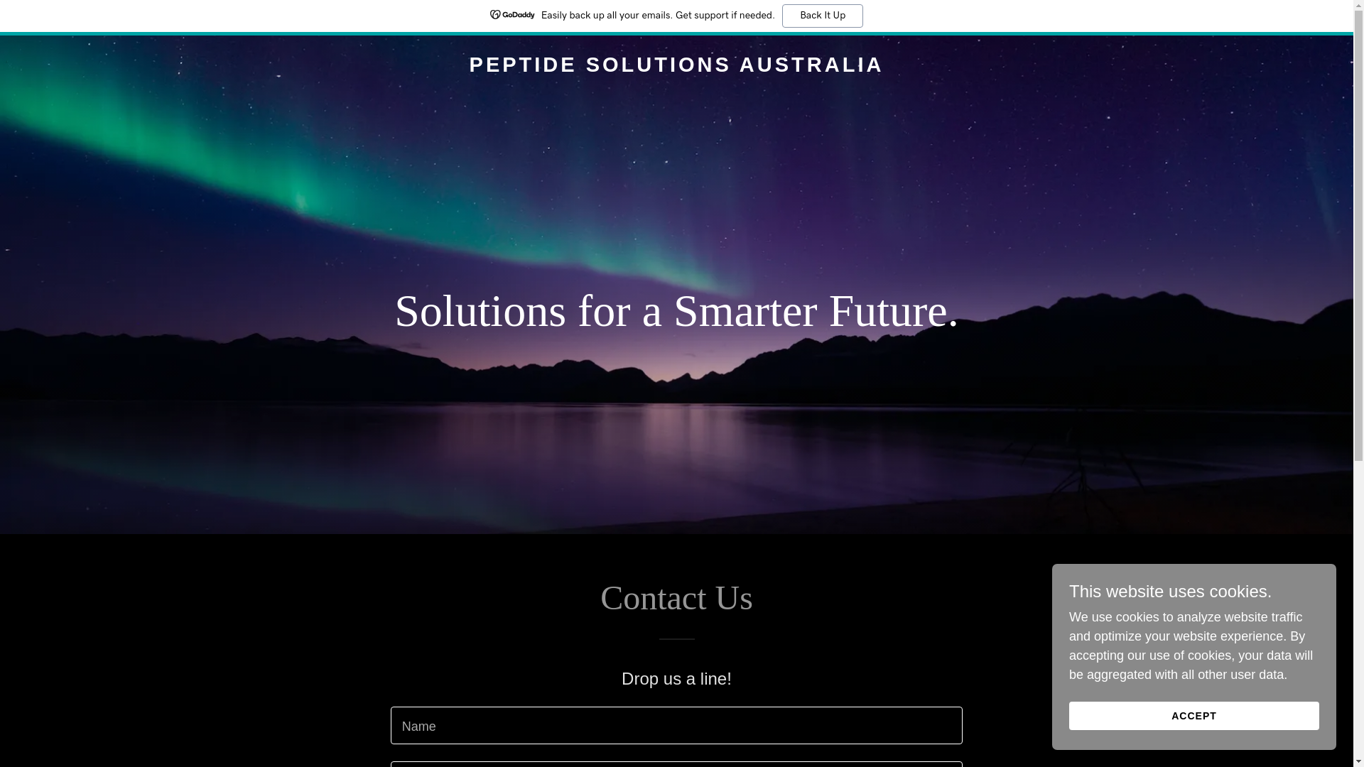 website screenshot of https://peptidesolutions.au/