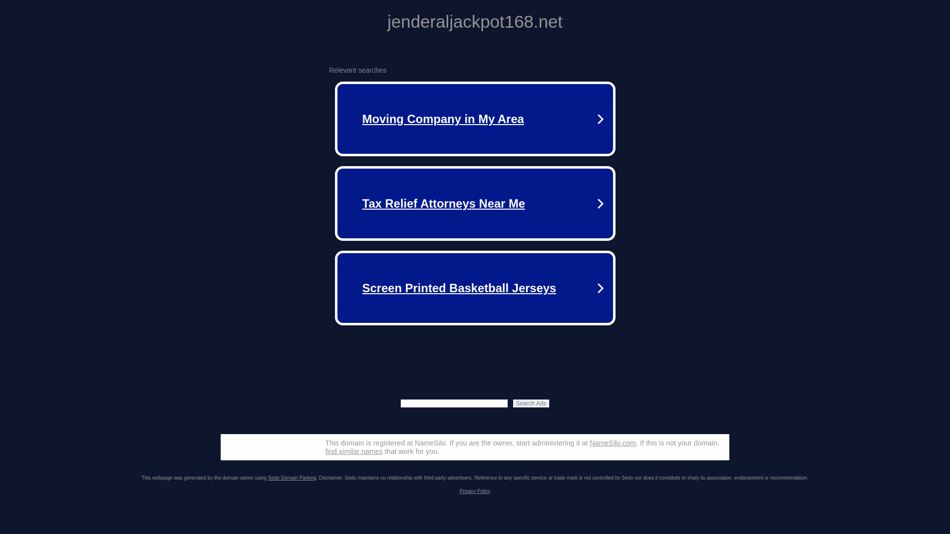 website screenshot of https://jenderaljackpot168.net/