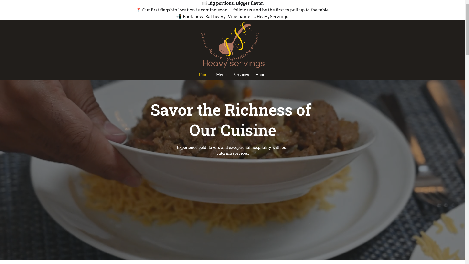website screenshot of https://heavyservings.com/