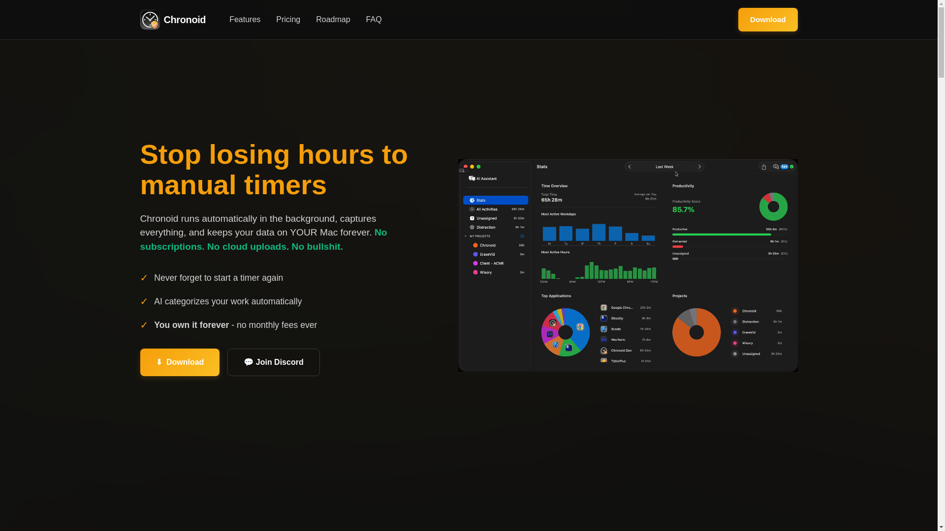 website screenshot of https://chronoid.pages.dev/