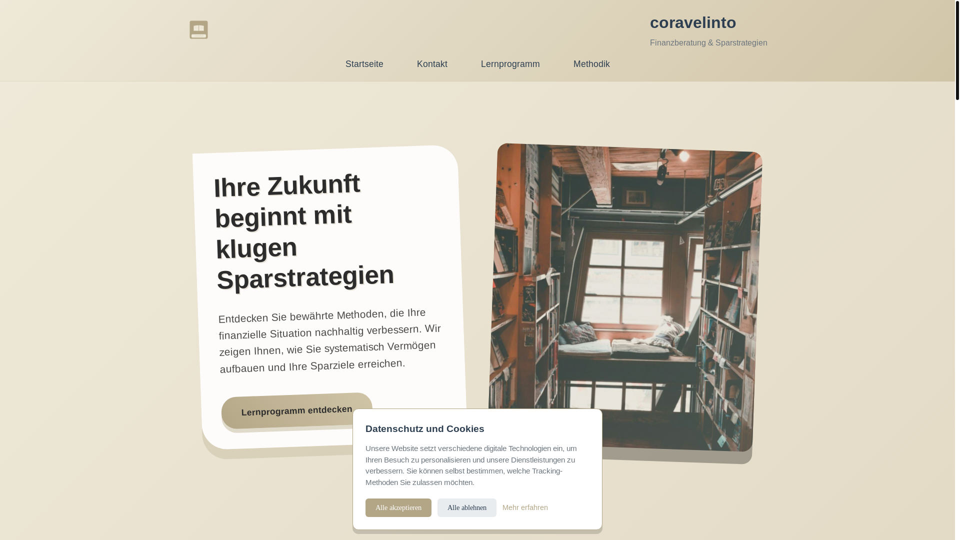 website screenshot of https://coravelinto.com/