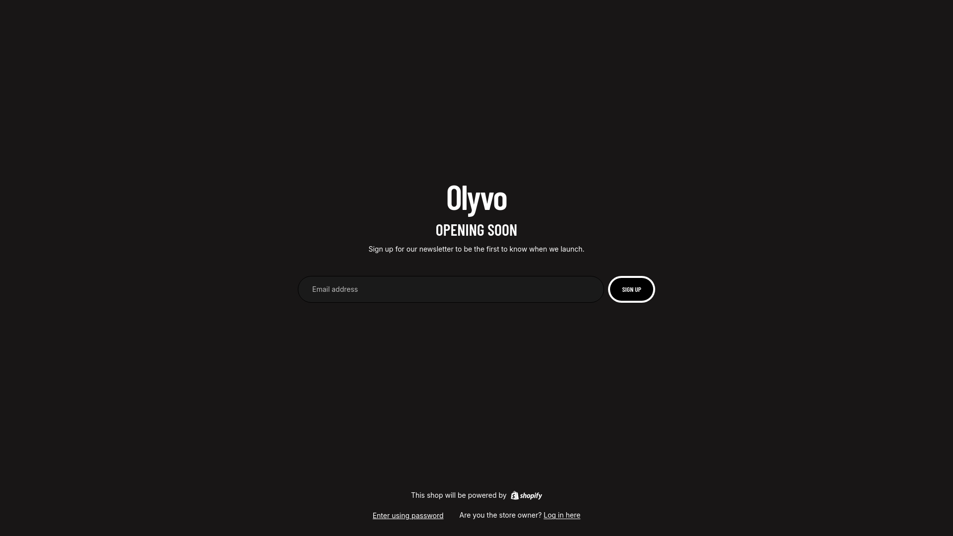website screenshot of https://olyvostore.com/