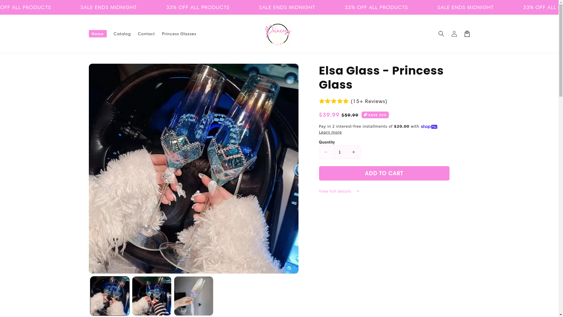 website screenshot of https://princessglasses.store/