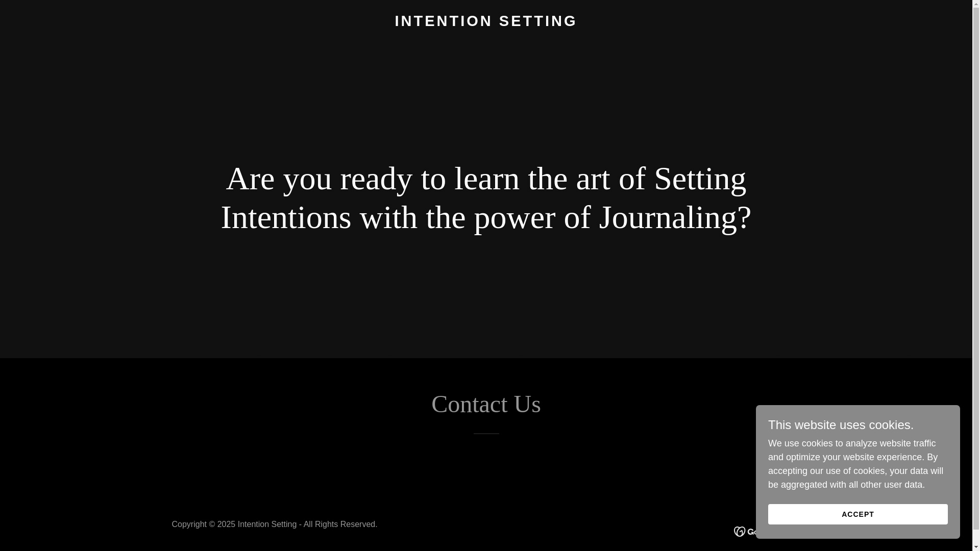 website screenshot of https://intentionsetting.in/