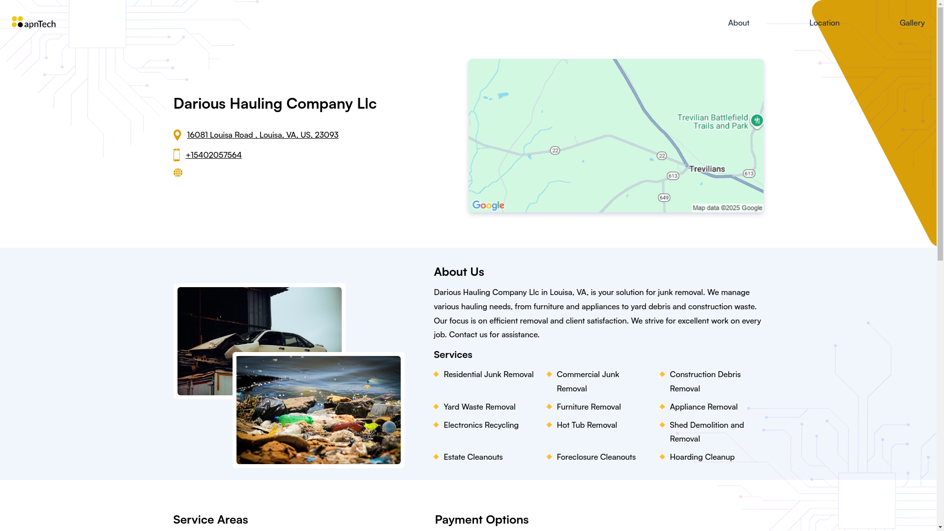 website screenshot of https://darioushaulingcompanyllc.online/
