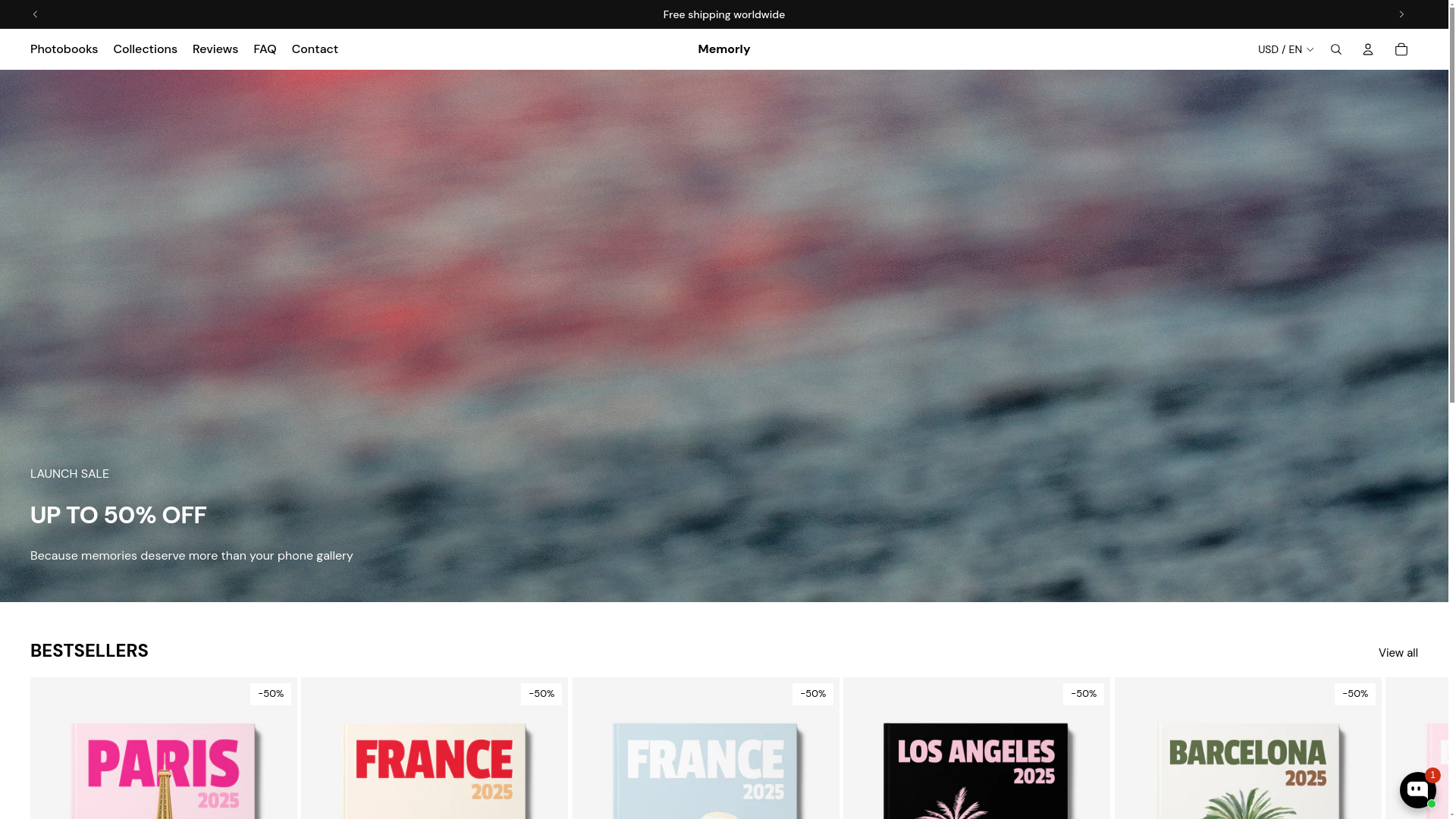 website screenshot of https://memorlybooks.com/