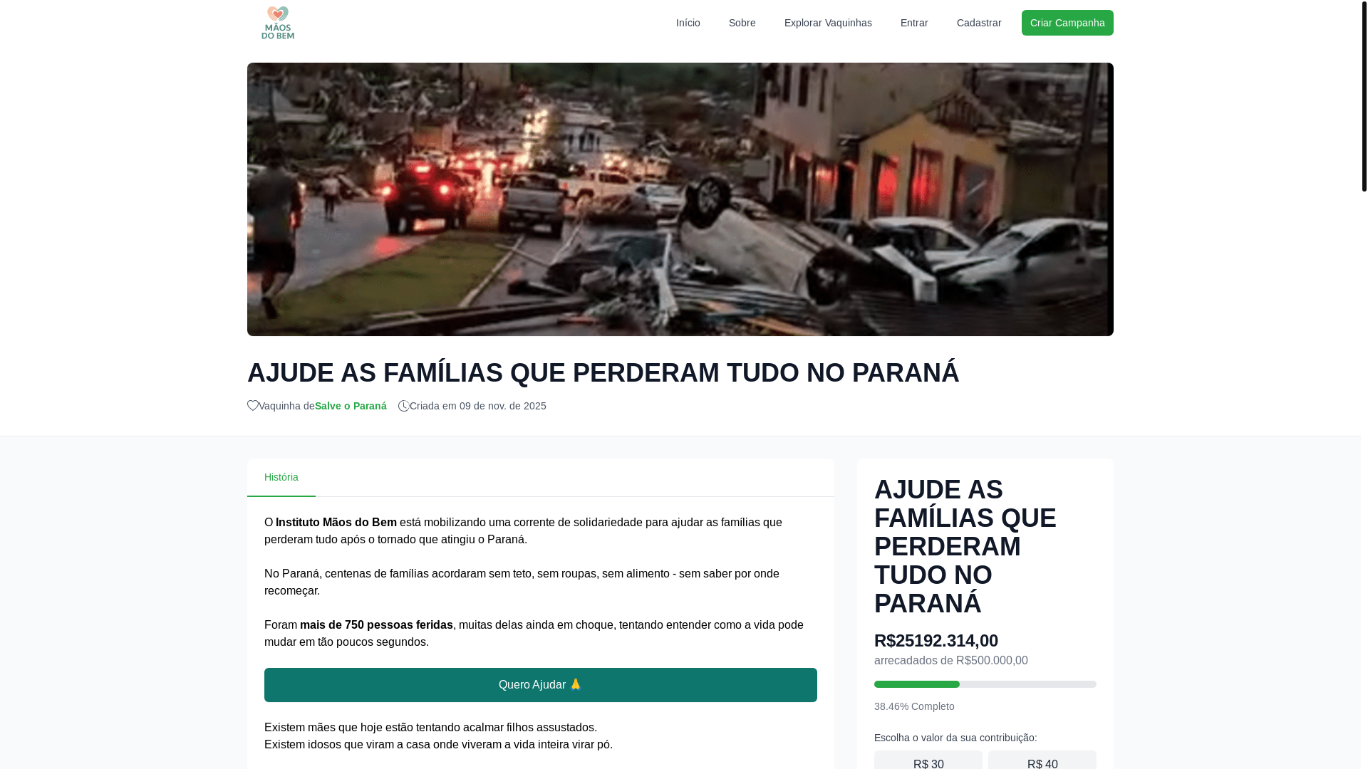 website screenshot of https://instituto-maos-do-bem.com/