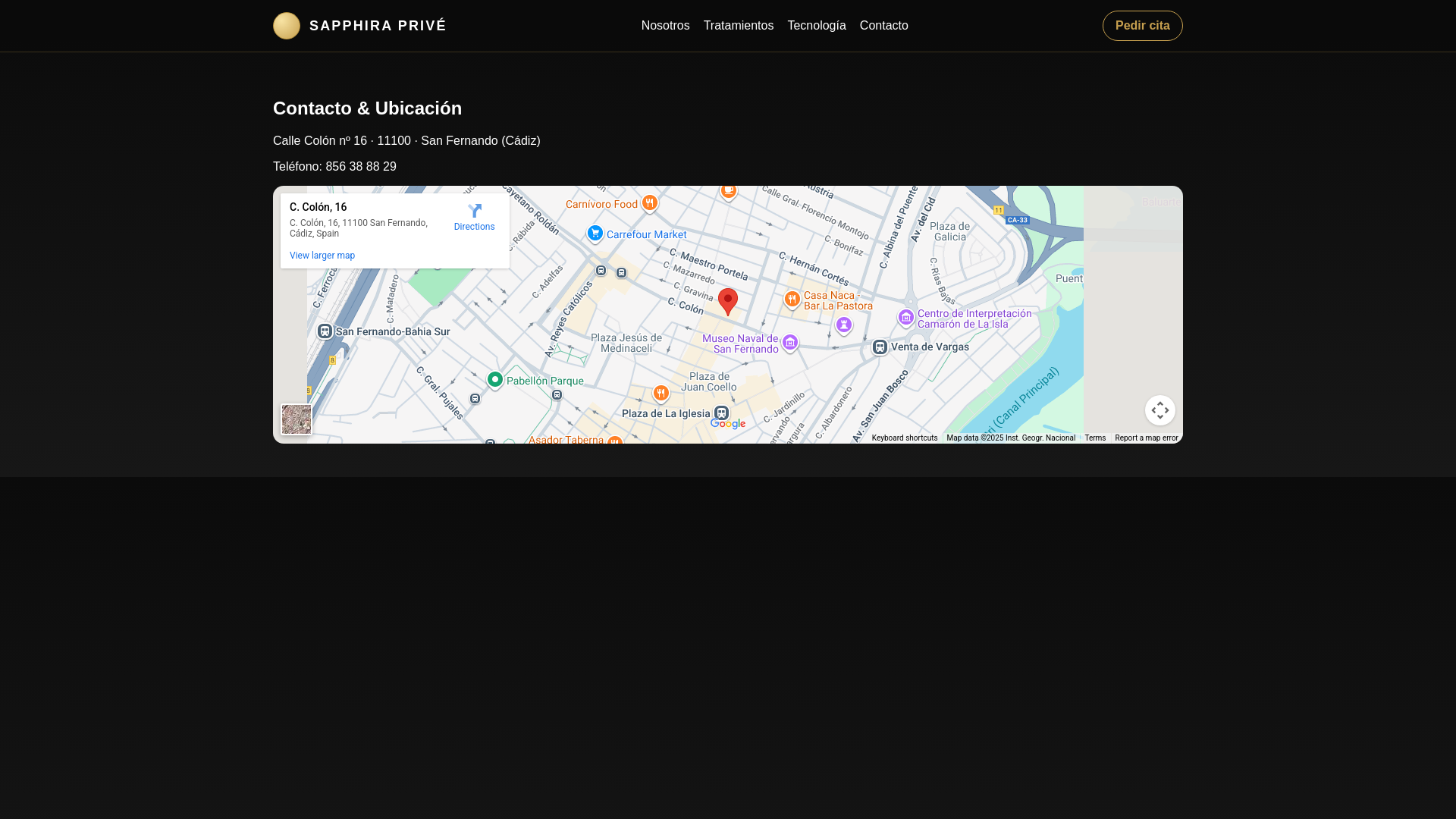 website screenshot of https://sapphirapriveesanfernando.com/